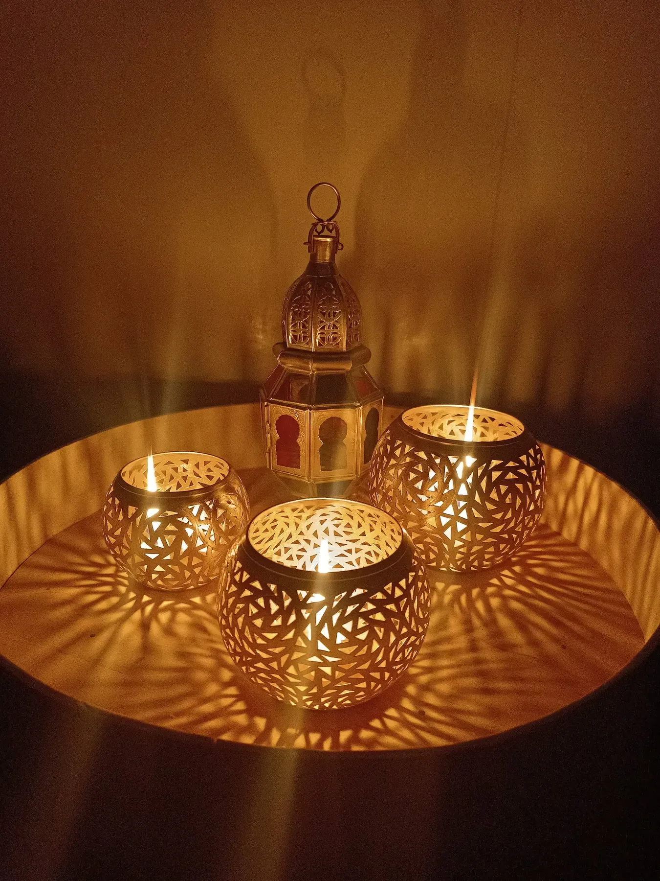 Hand-Engraved Brass Tealight Holders from Fès — view 7