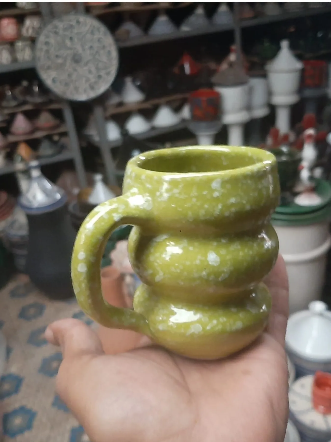 Handmade Ceramic Coffee Mug, Set of 3 from Marrakech — view 12