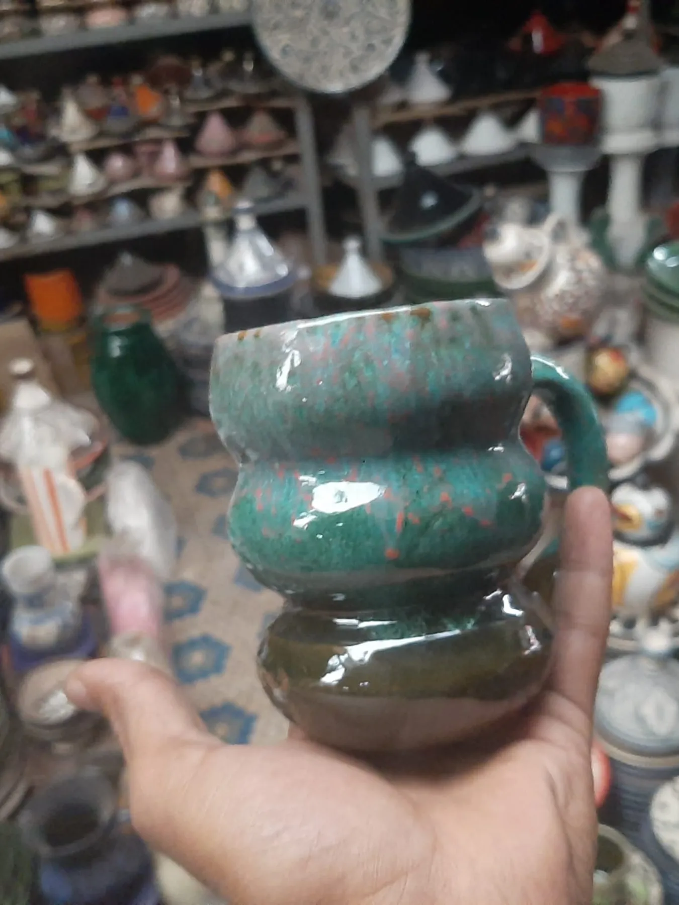 Handmade Ceramic Coffee Mug, Set of 3 from Marrakech — view 13