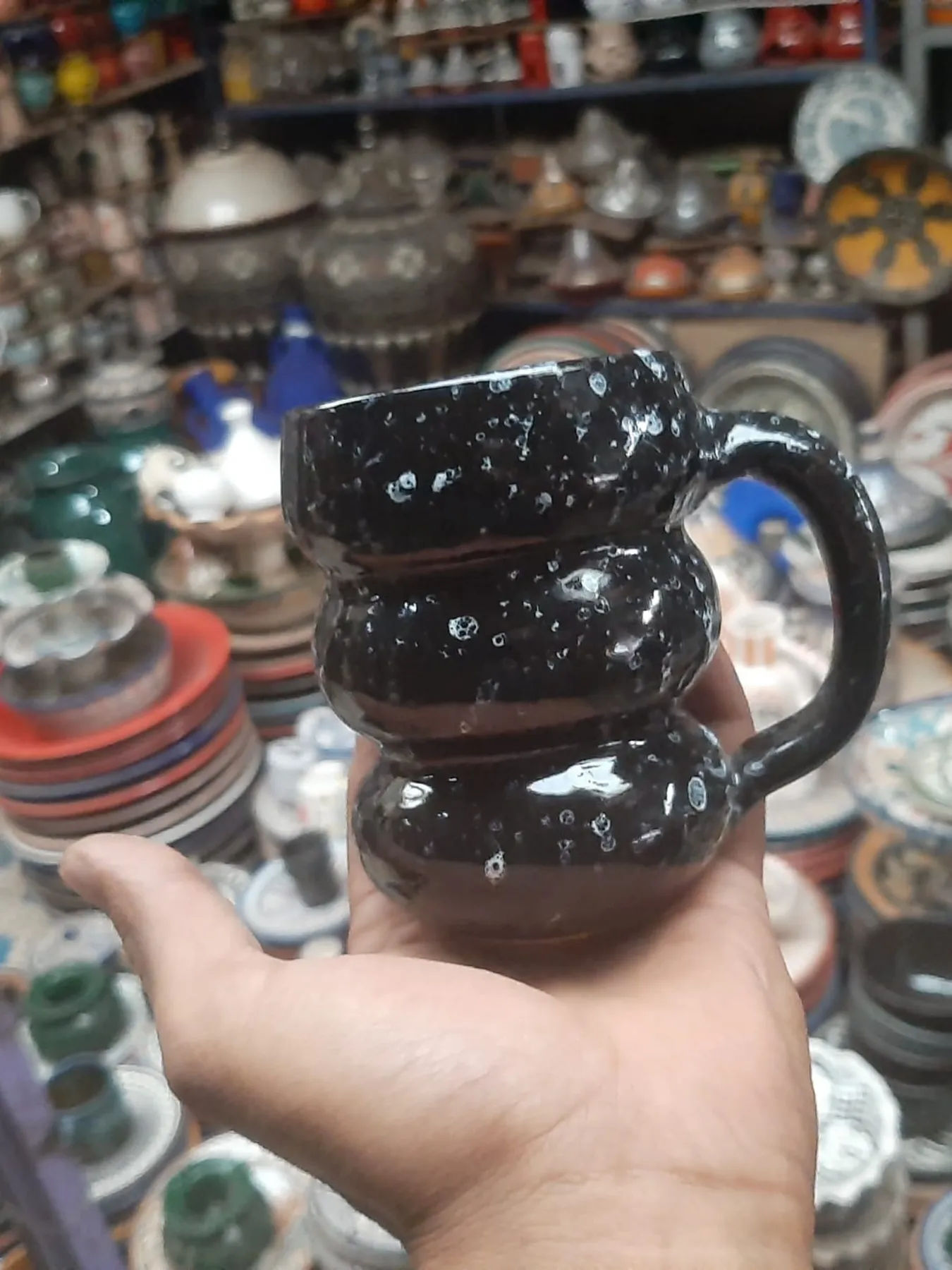 Handmade Ceramic Coffee Mug, Set of 3 from Marrakech — view 5