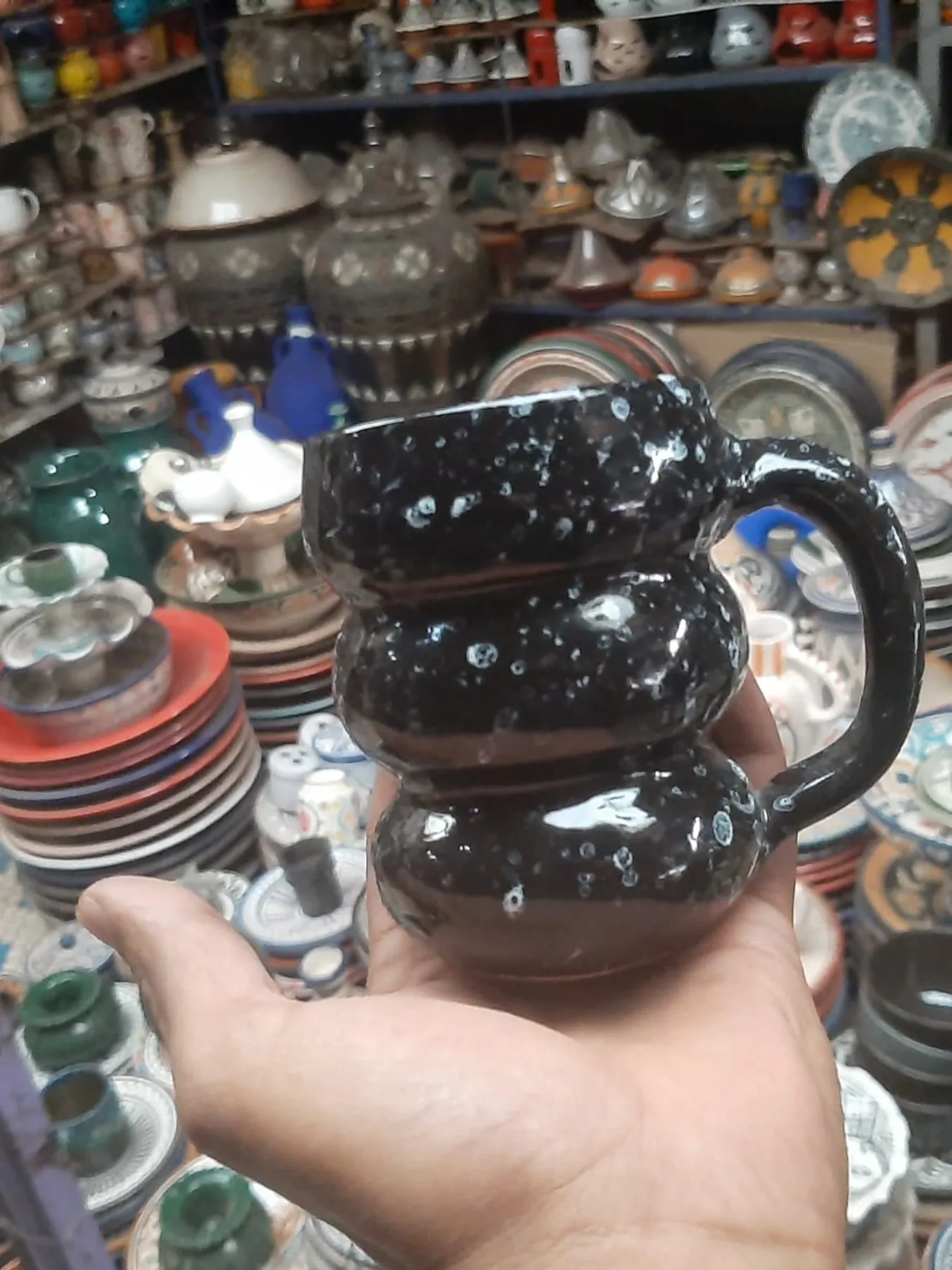 Handmade Ceramic Coffee Mug, Set of 3 from Marrakech — view 6