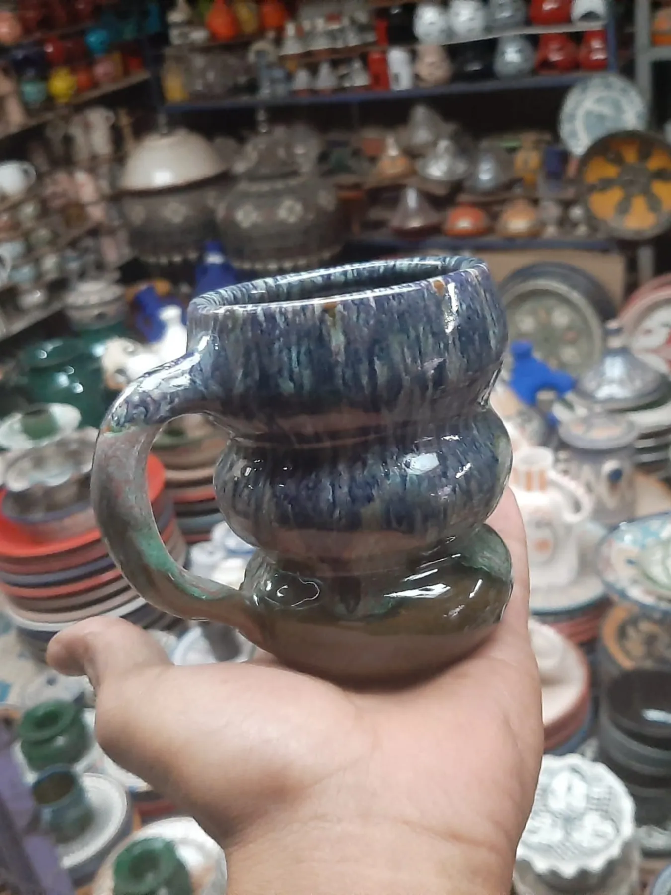 Handmade Ceramic Coffee Mug, Set of 3 from Marrakech — view 7