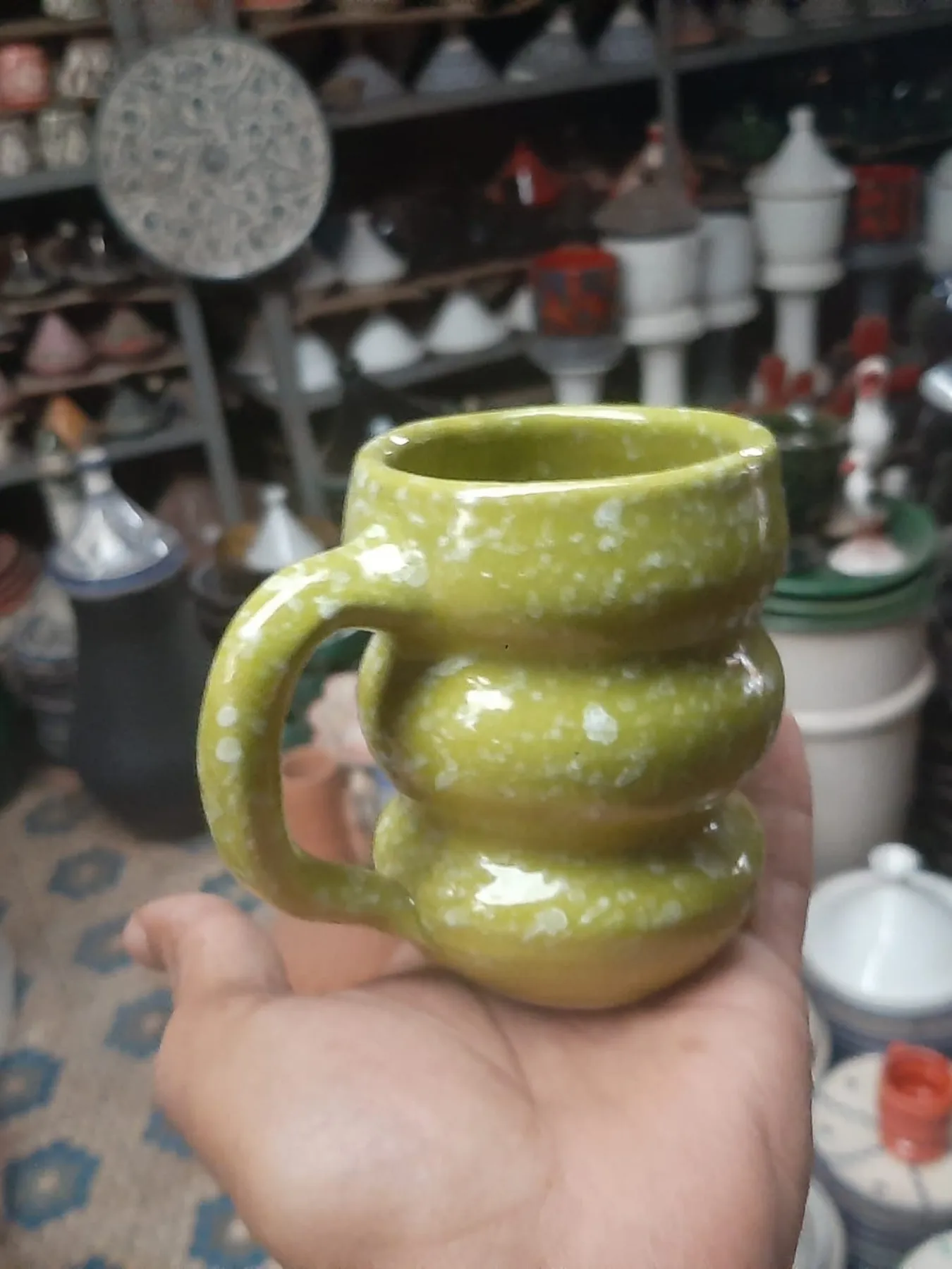 Handmade Ceramic Coffee Mug, Set of 3 from Marrakech — view 11