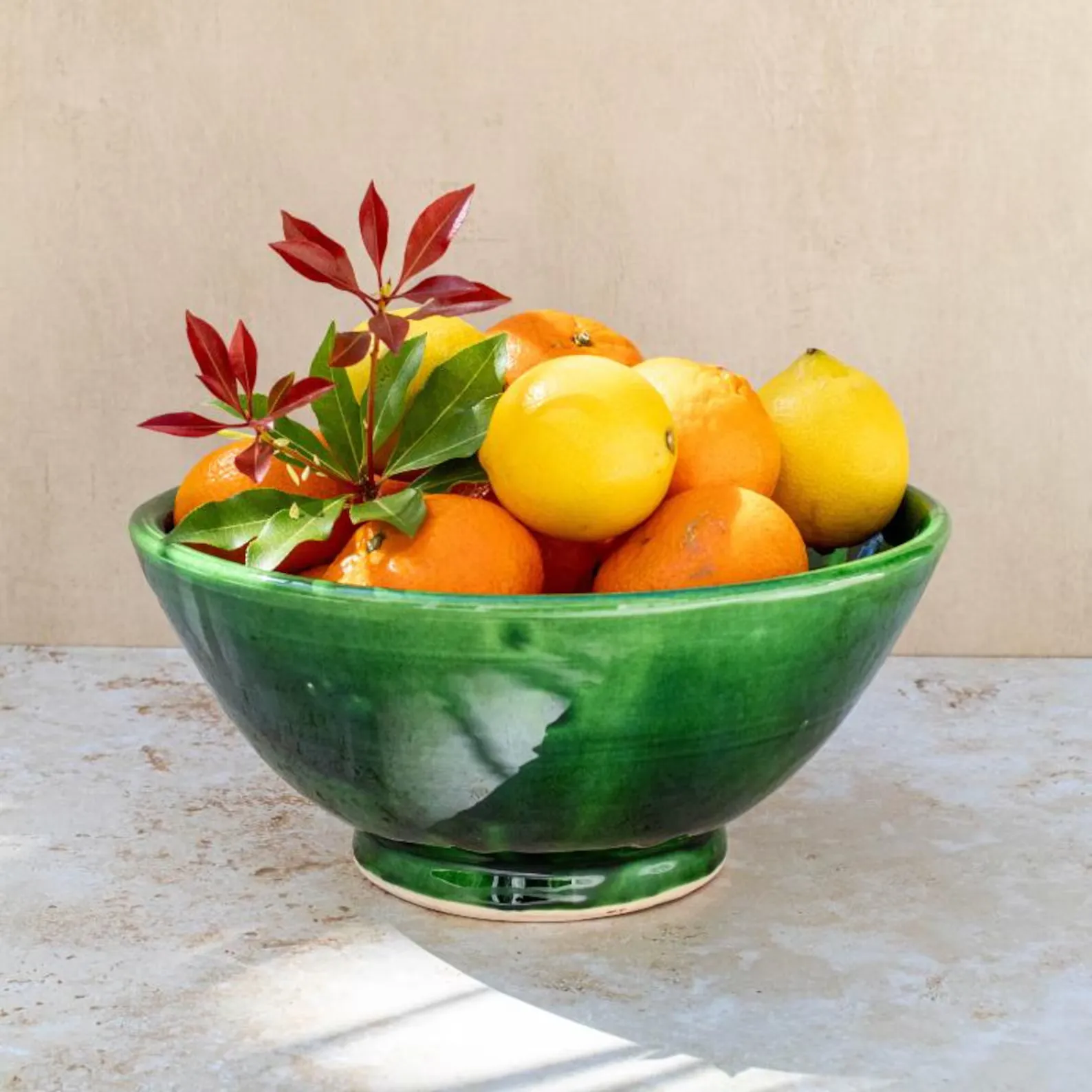 Emerald Terracotta Bowl from Marrakech