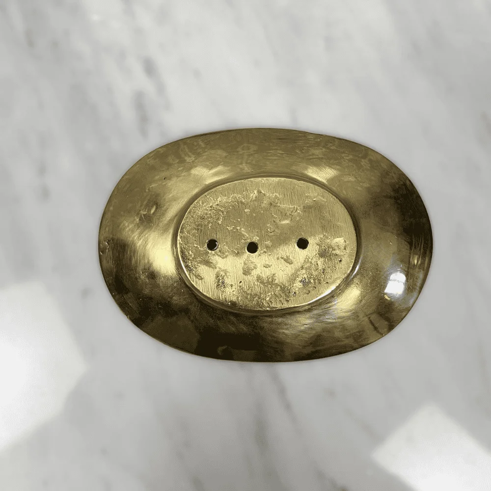 Handmade Moroccan Brass Soap Holder – Bathroom Draining Dish — view 2
