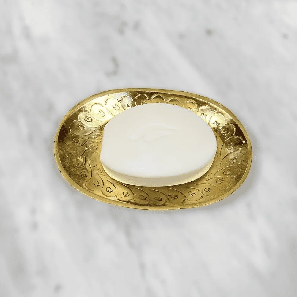 Handmade Moroccan Brass Soap Holder – Bathroom Draining Dish — view 3