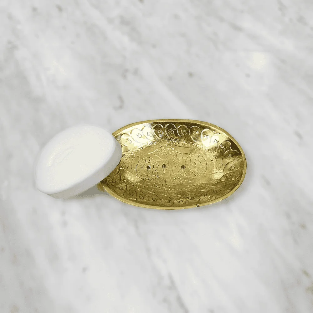 Handmade Moroccan Brass Soap Holder – Bathroom Draining Dish — view 4