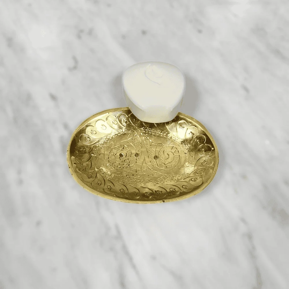 Handmade Moroccan Brass Soap Holder – Bathroom Draining Dish — view 7