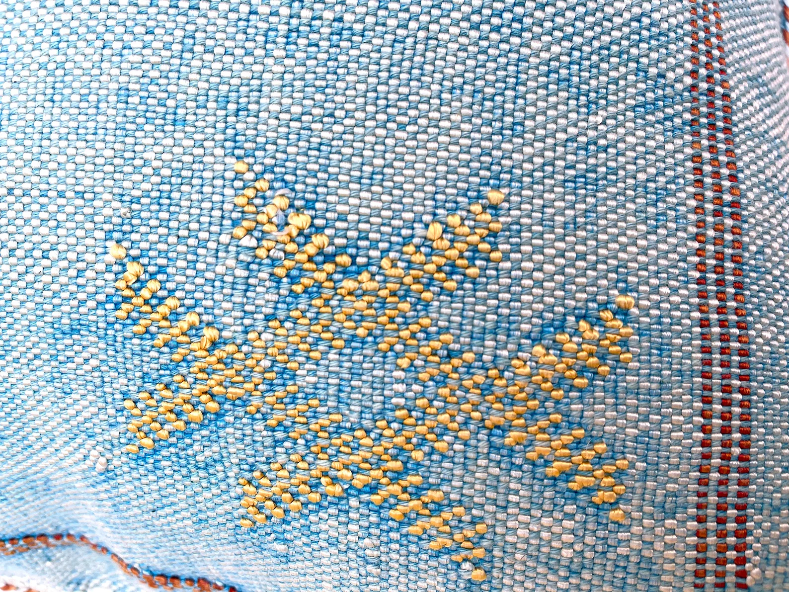 Blue Cactus Silk Pillow Cover by Hajja Mina — view 4