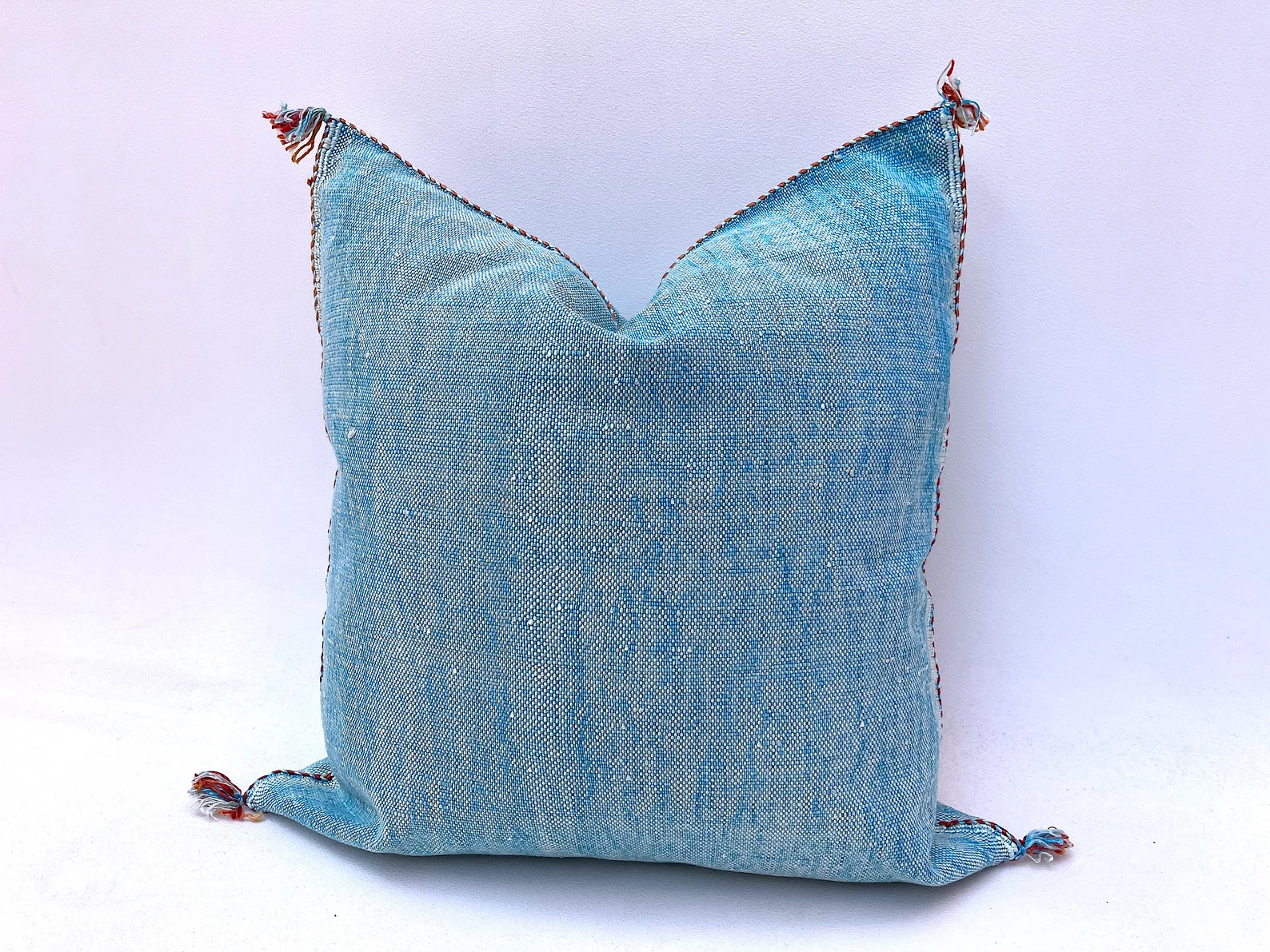 Blue Cactus Silk Pillow Cover by Hajja Mina — view 8