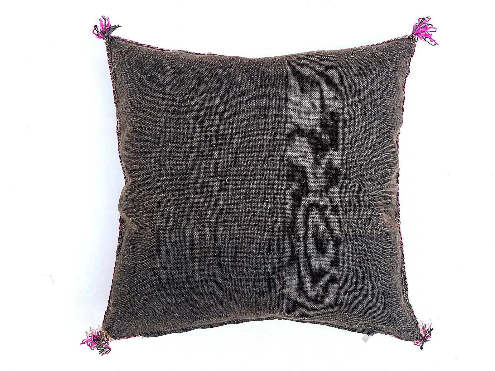 Brown Cactus Silk Pillow Cover with Berber Motifs — view 4