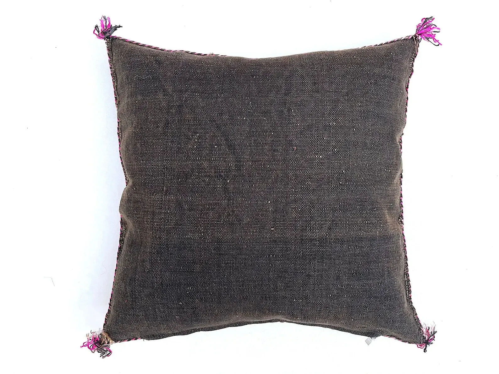Brown Cactus Silk Pillow Cover with Berber Motifs — view 4