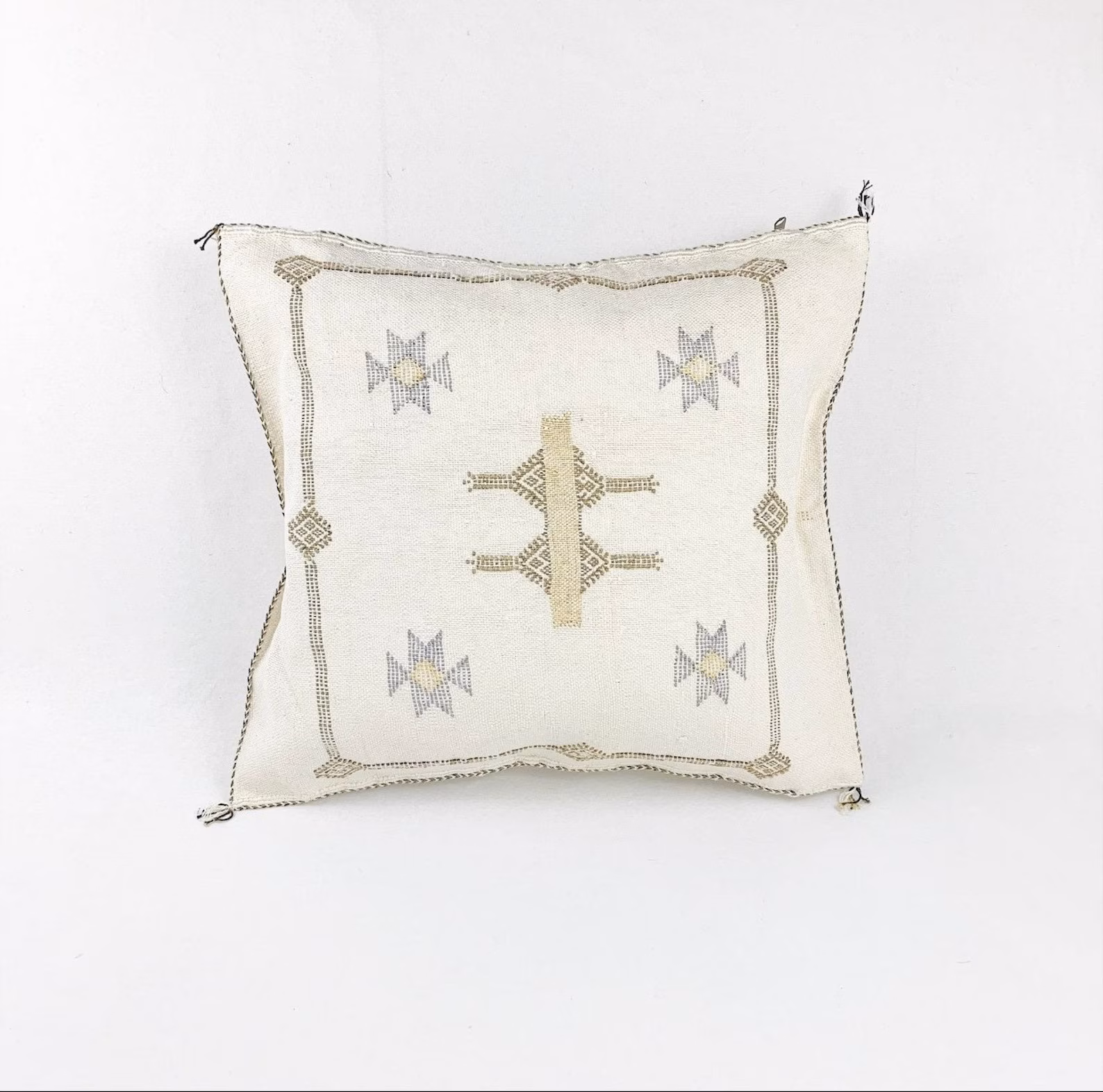 White Cactus Silk Pillow Cover from Marrakech — view 9