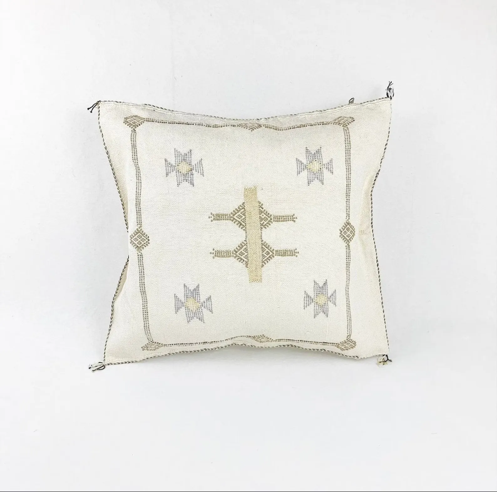 White Cactus Silk Pillow Cover from Marrakech — view 9