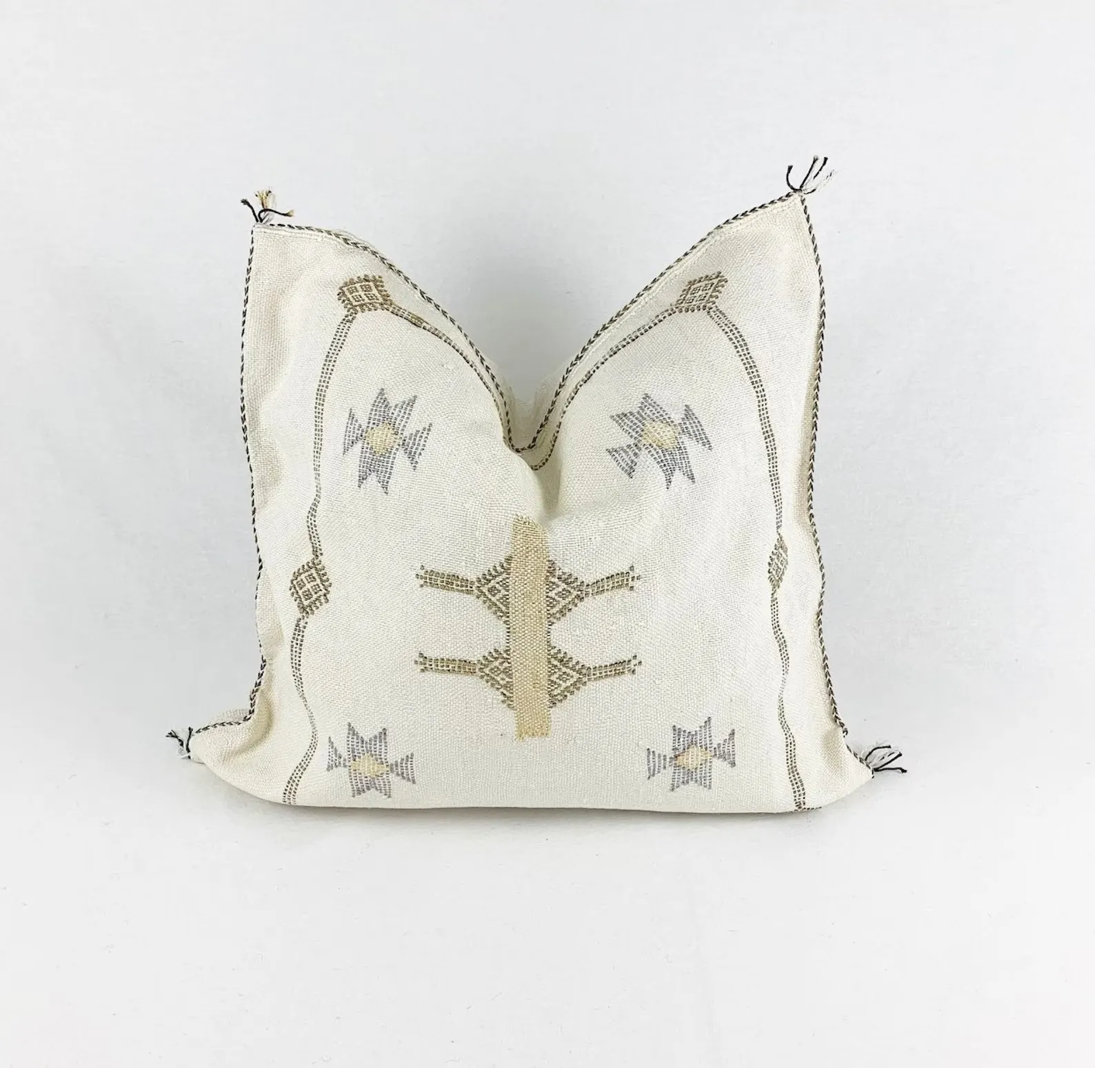 White Cactus Silk Pillow Cover from Marrakech — view 4
