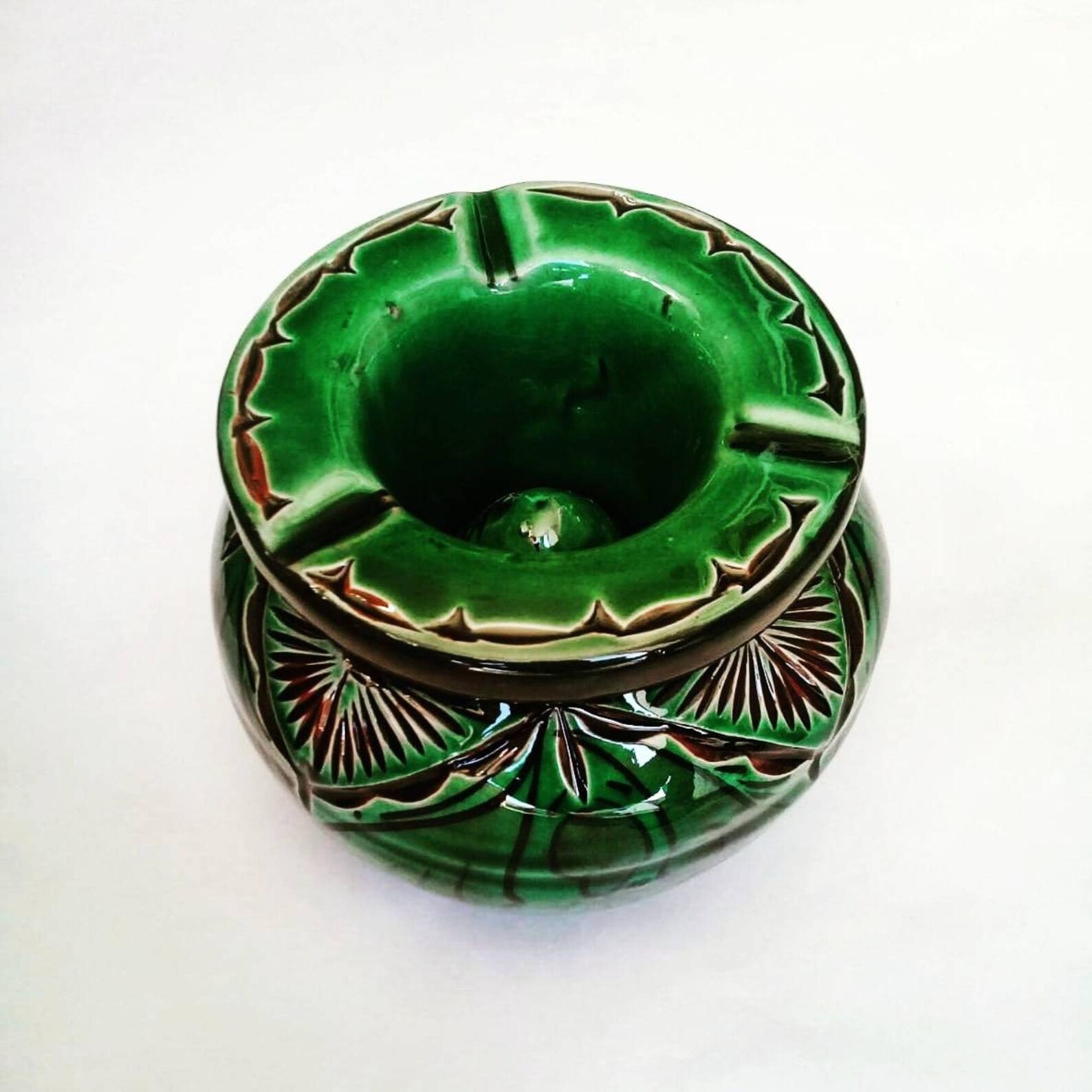 Hand-Carved Ceramic Ashtray from Safi — view 2