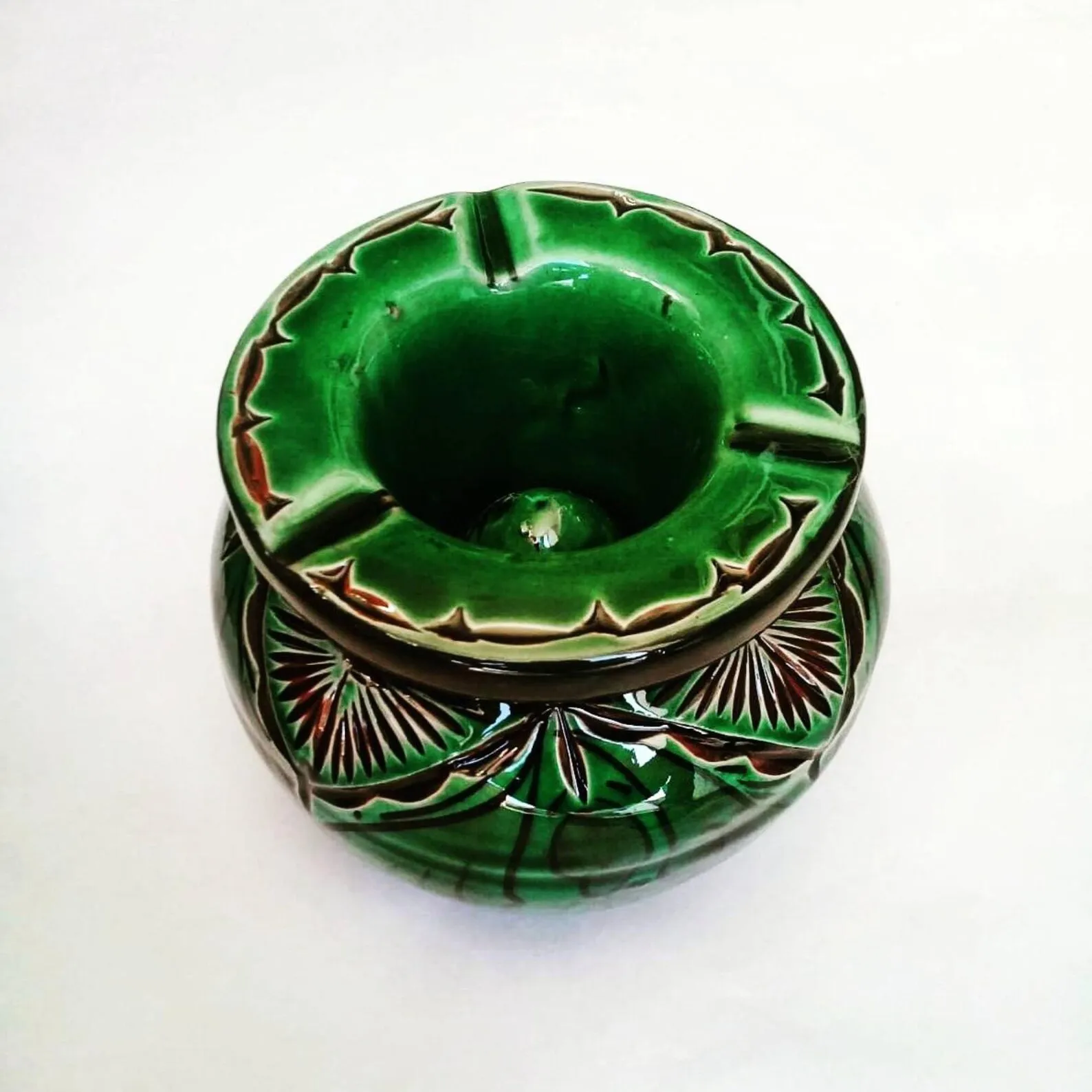 Hand-Carved Ceramic Ashtray from Safi — view 2