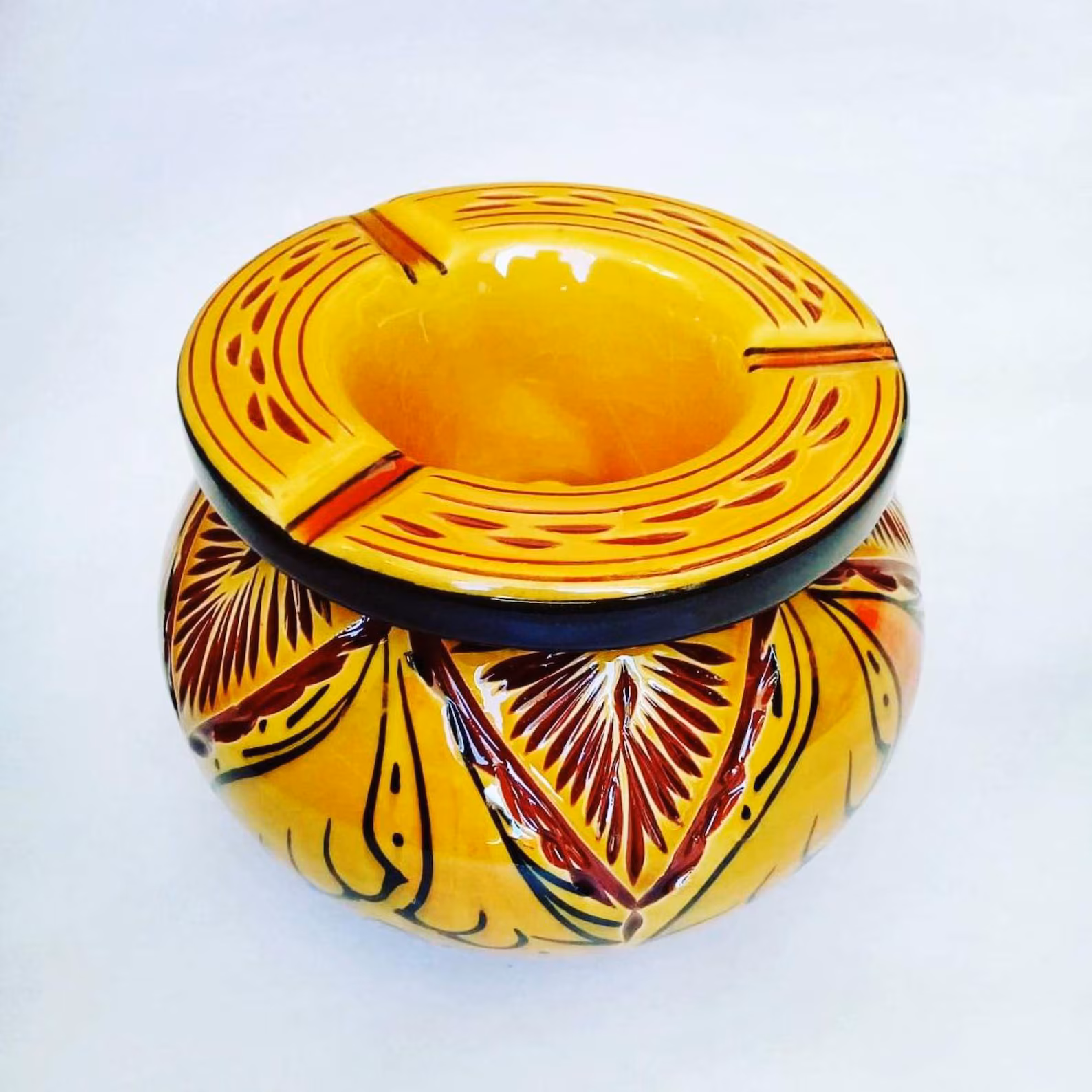 Hand-Carved Ceramic Ashtray from Safi — view 6