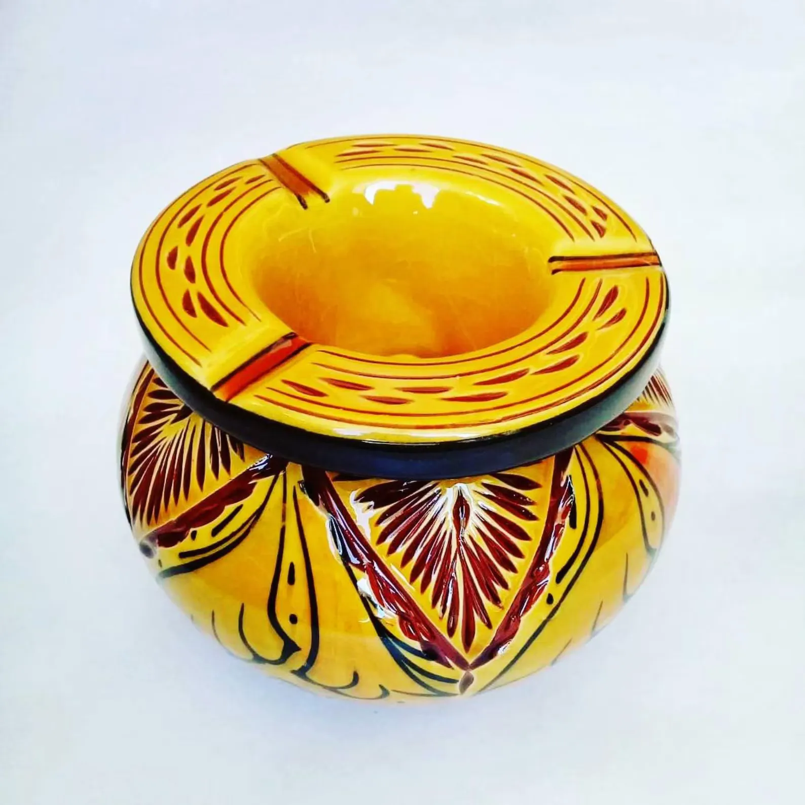 Hand-Carved Ceramic Ashtray from Safi