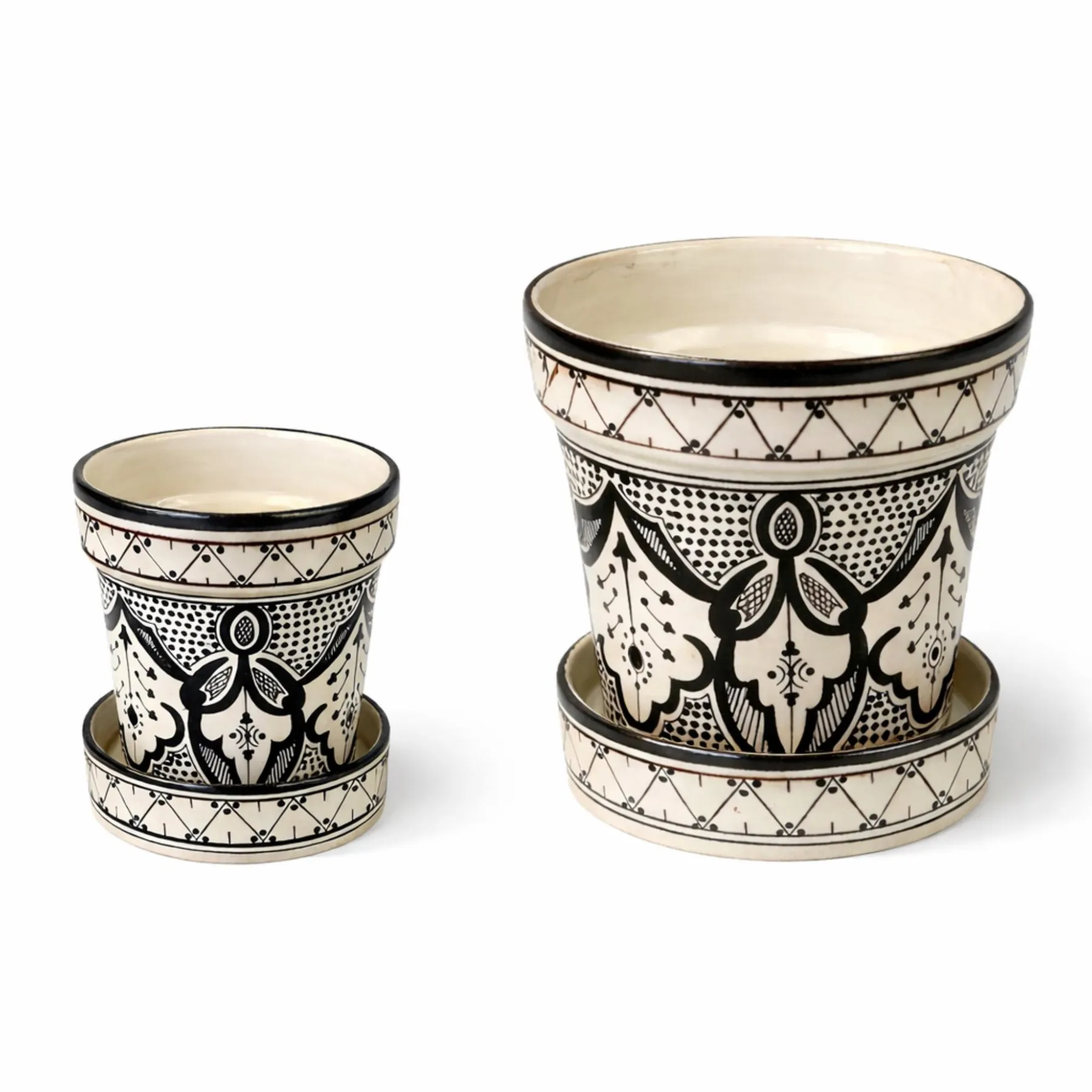 Handmade Moroccan Ceramic Planter with Geometric Patterns — view 11