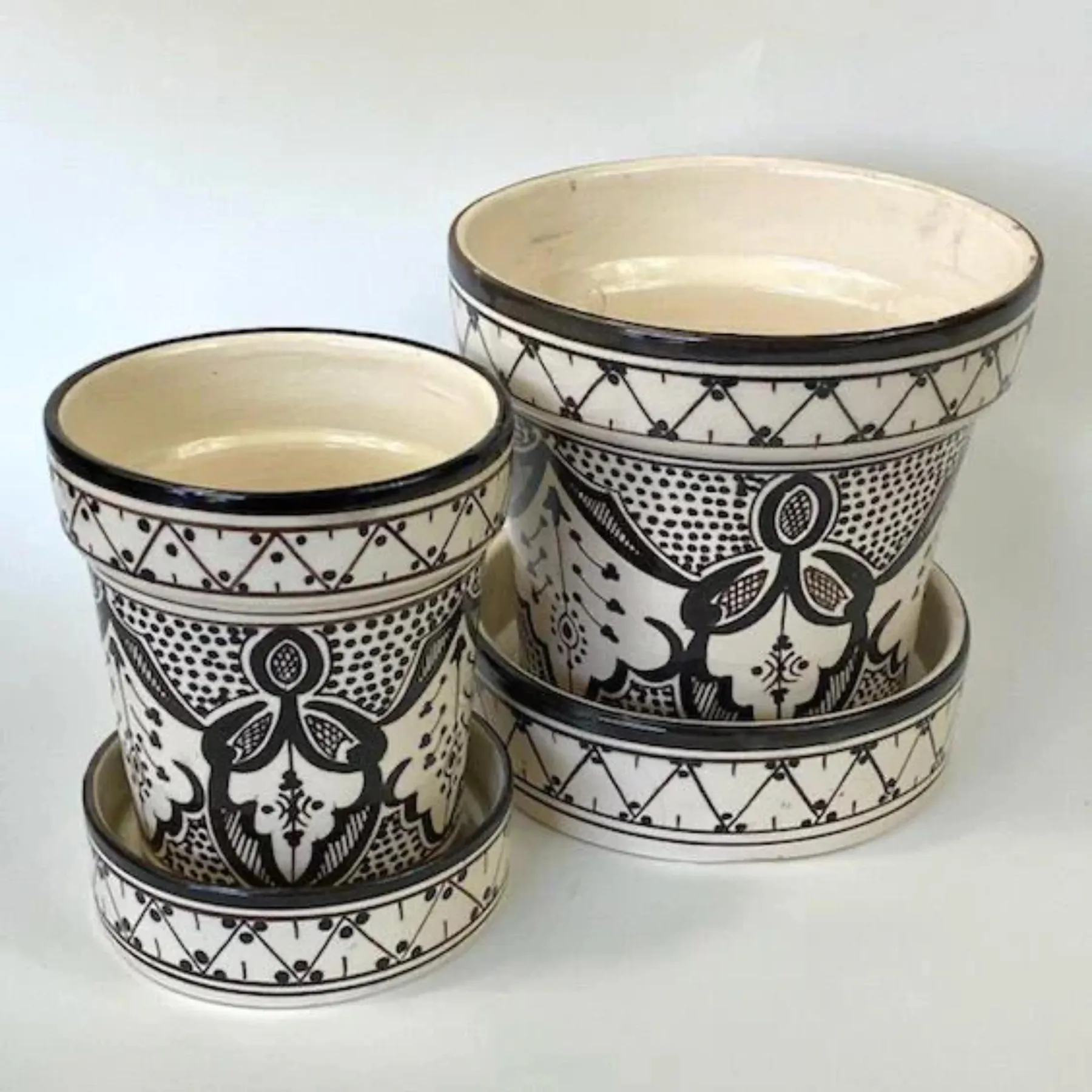 Handmade Moroccan Ceramic Planter with Geometric Patterns — view 12
