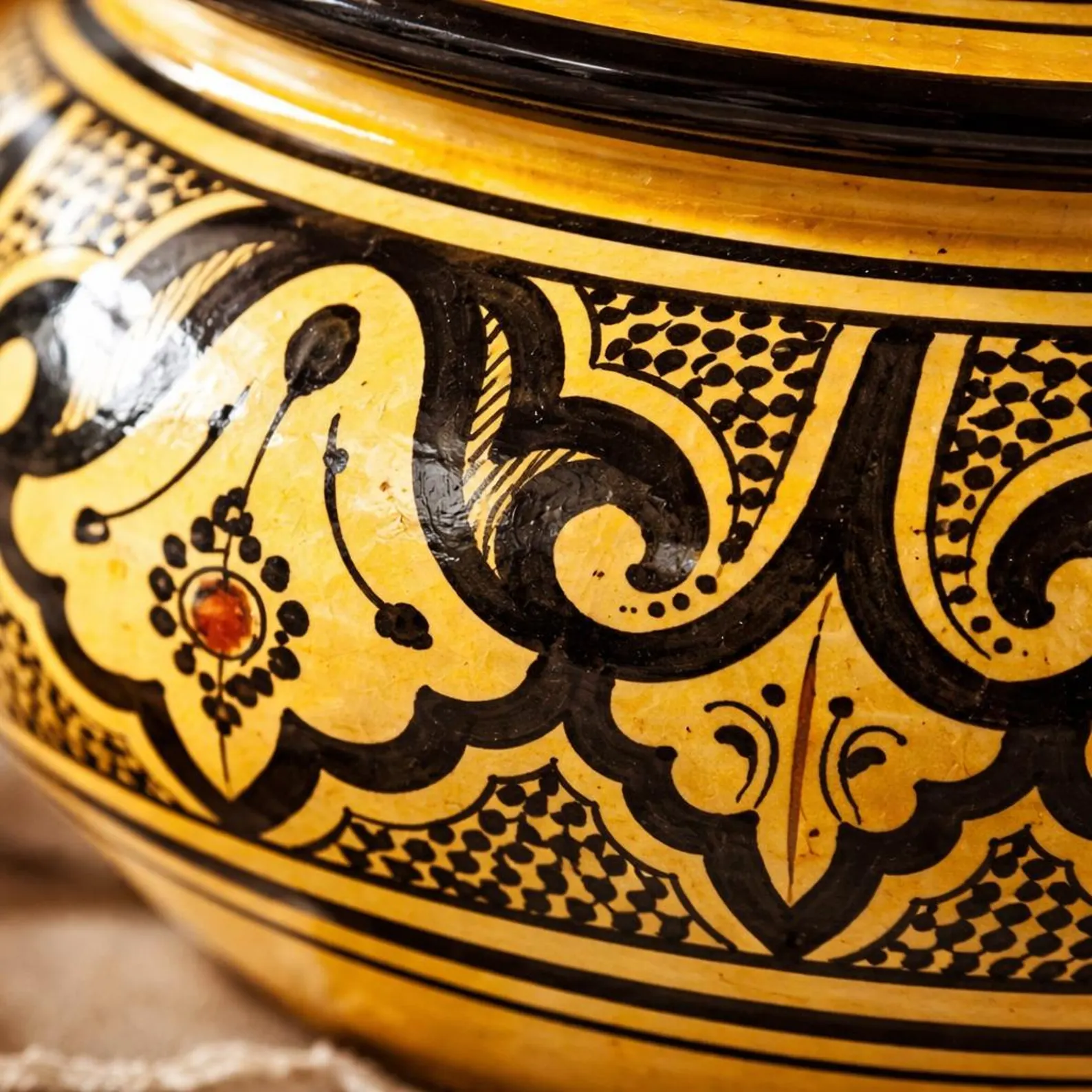 Hand-Painted Ceramic Serving Set from Safi — view 4