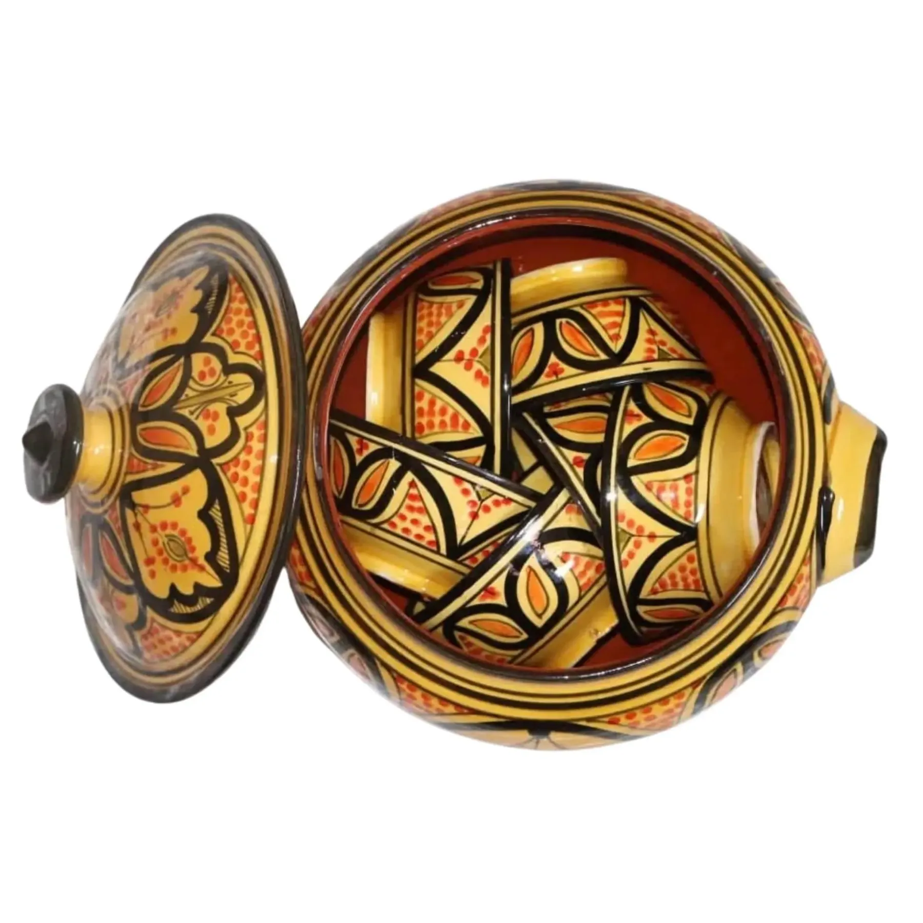 Hand-Painted Ceramic Serving Set from Safi — view 3