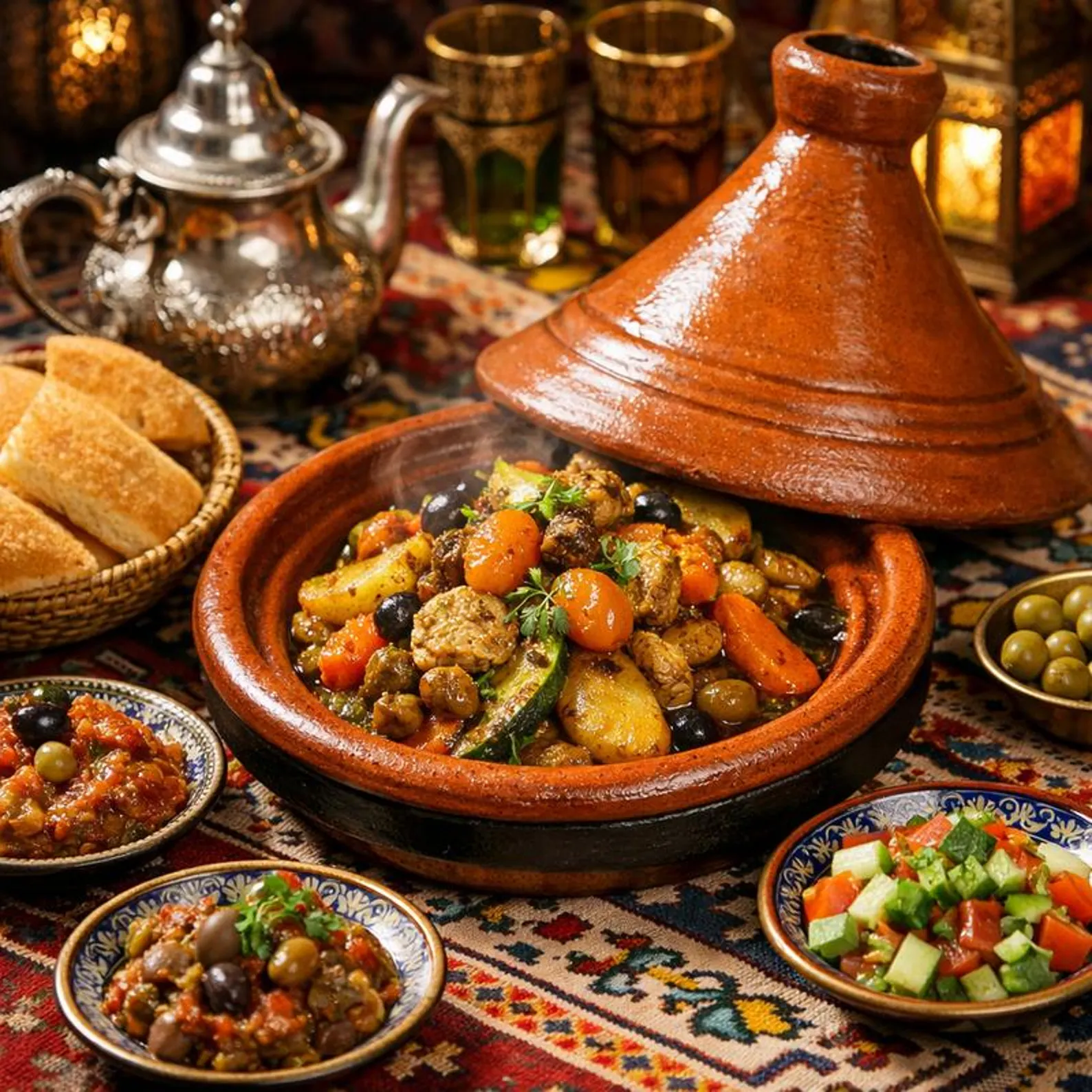 Safi Terracotta Tagine with Zellige Finish — view 2