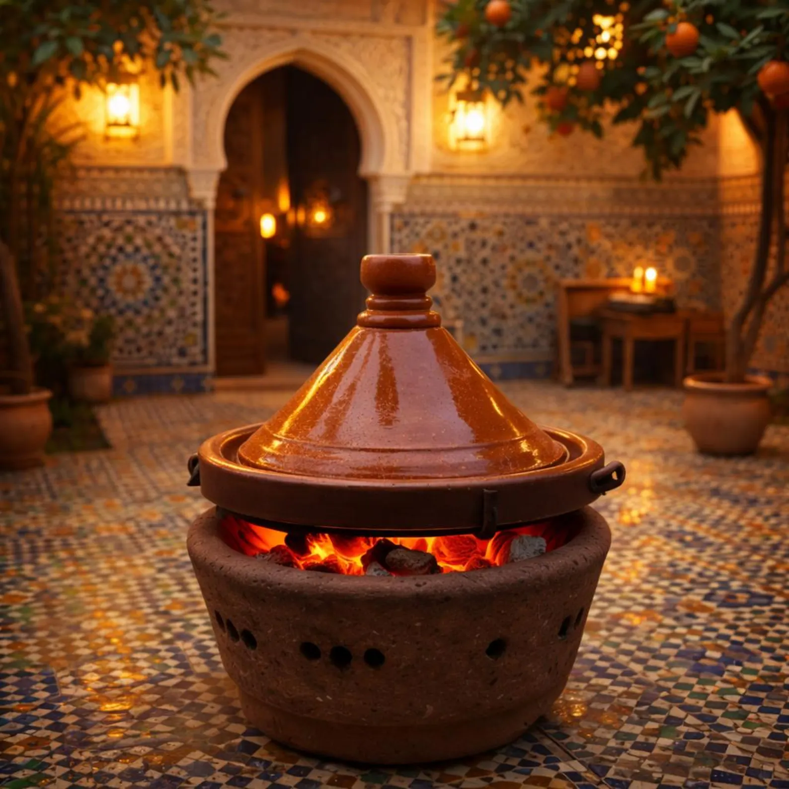 Safi Terracotta Tagine with Zellige Finish — view 4