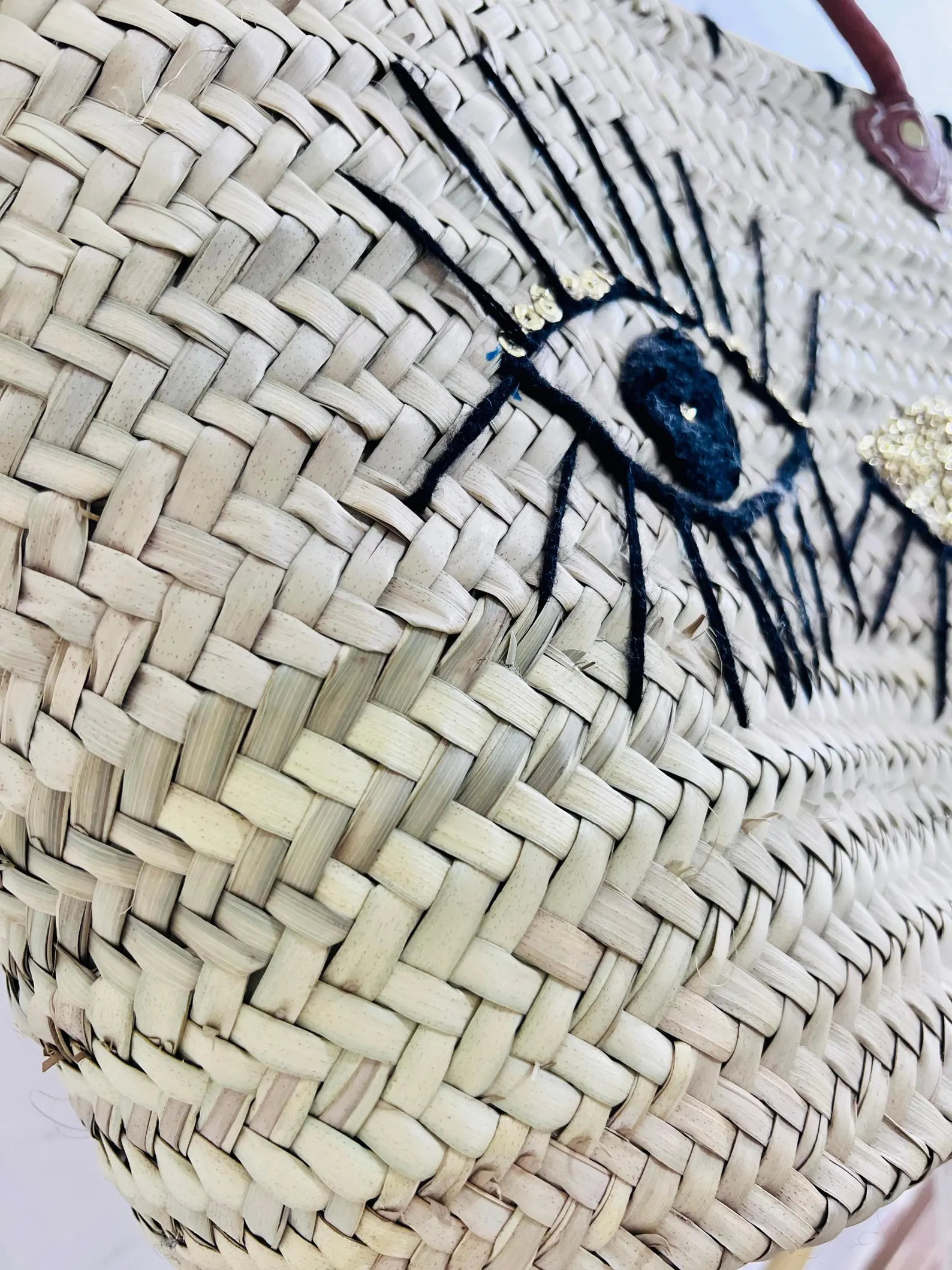 Raffia Palm Leaf Basket from Marrakech Artisans — view 9