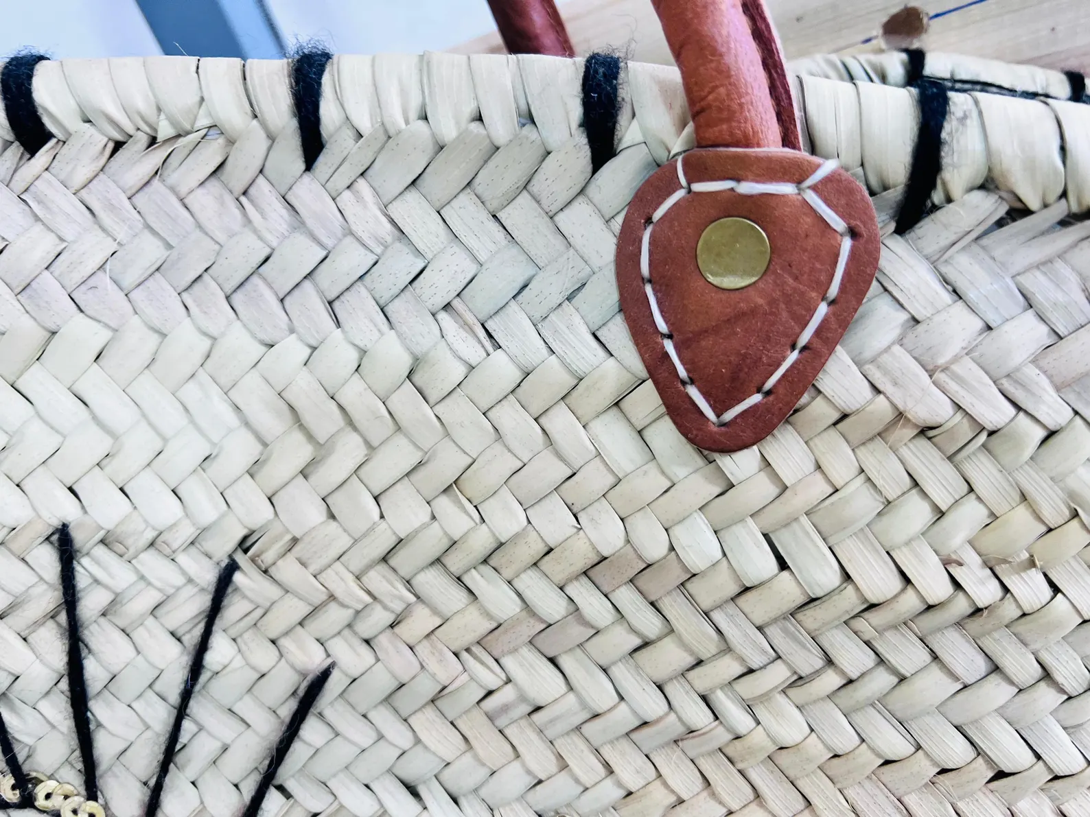 Raffia Palm Leaf Basket from Marrakech Artisans — view 4