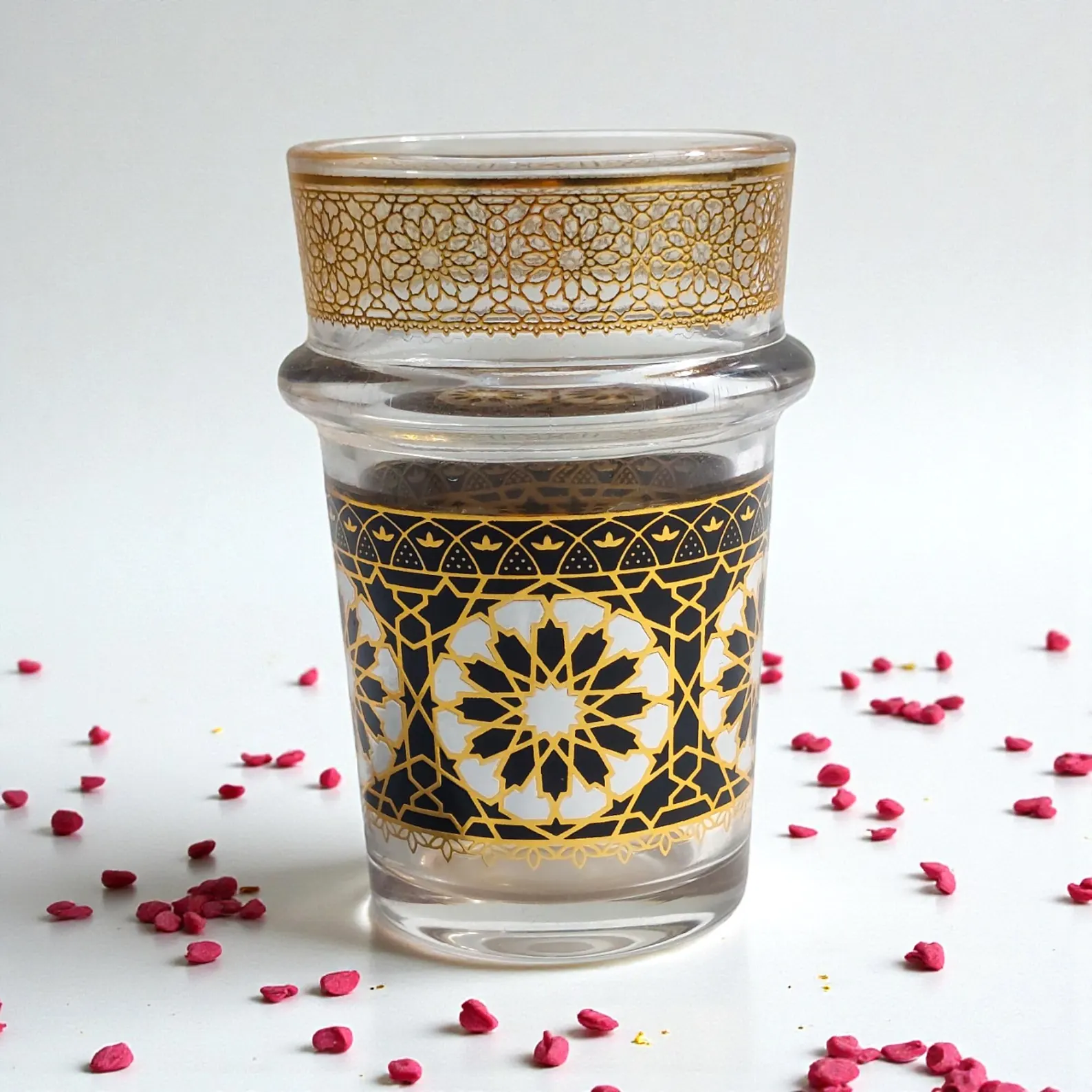 Fès Silver Filigree Tea Set with Gold-Trimmed Glasses — view 12