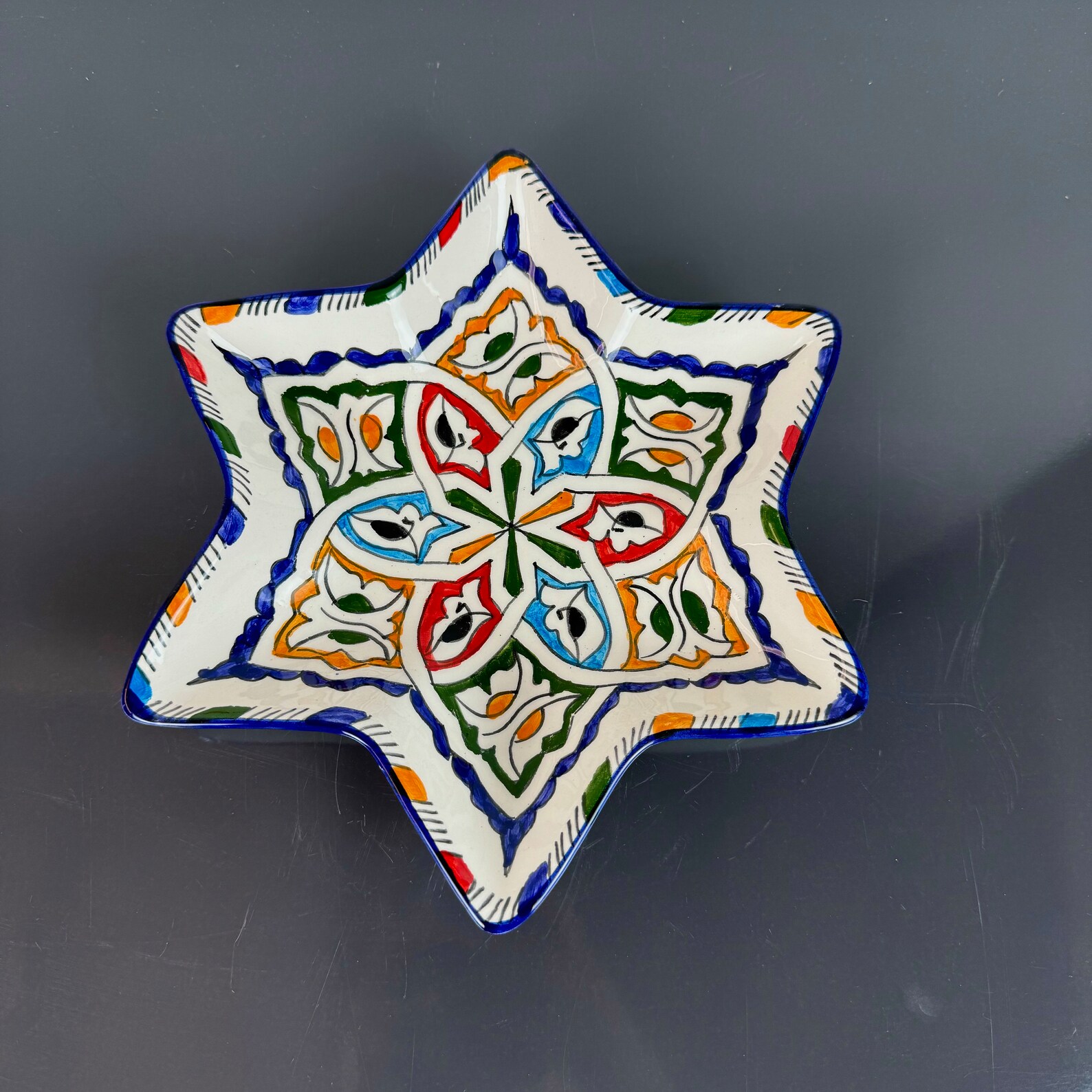 Hand-Painted Star Plate from Safi — view 6