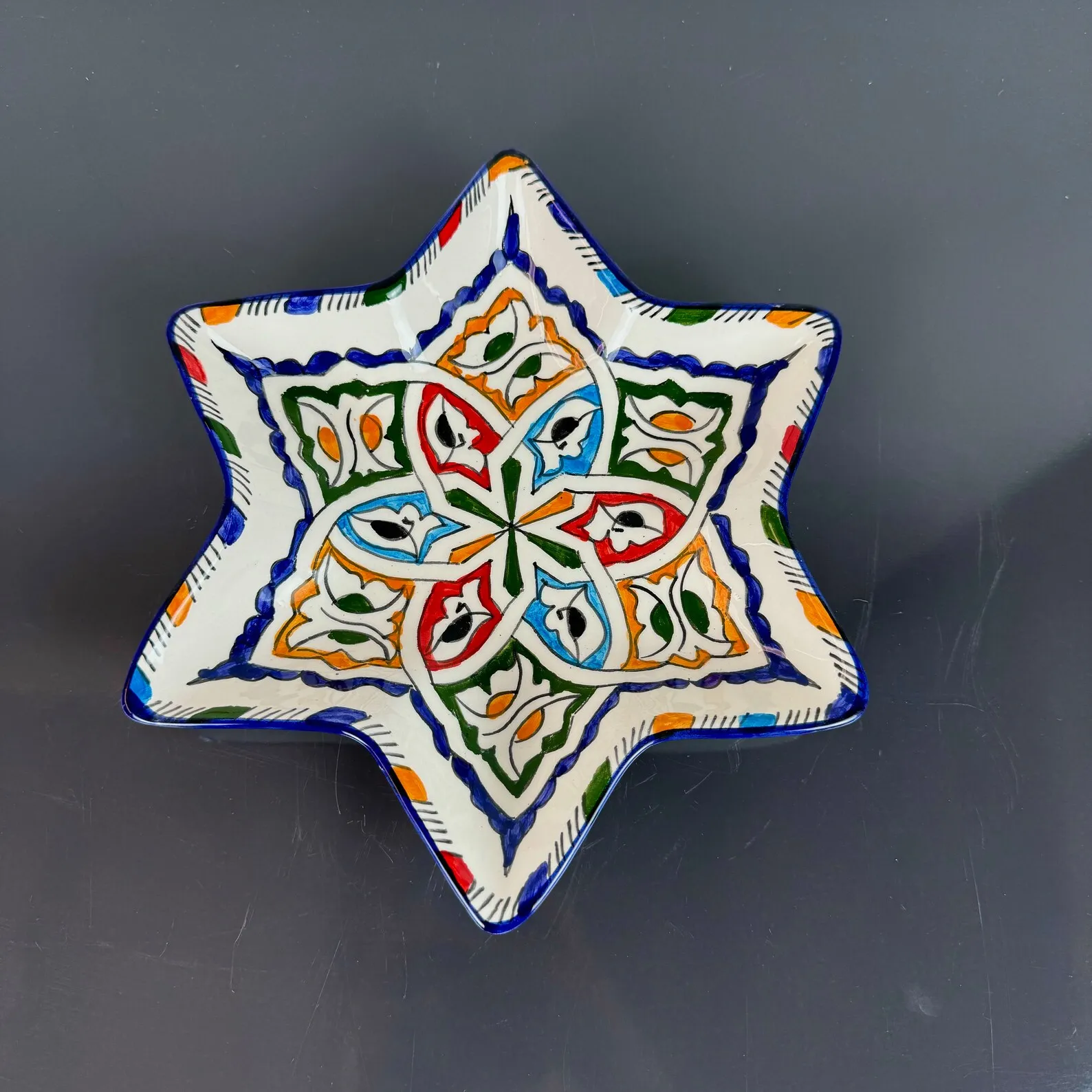 Hand-Painted Star Plate from Safi — view 6