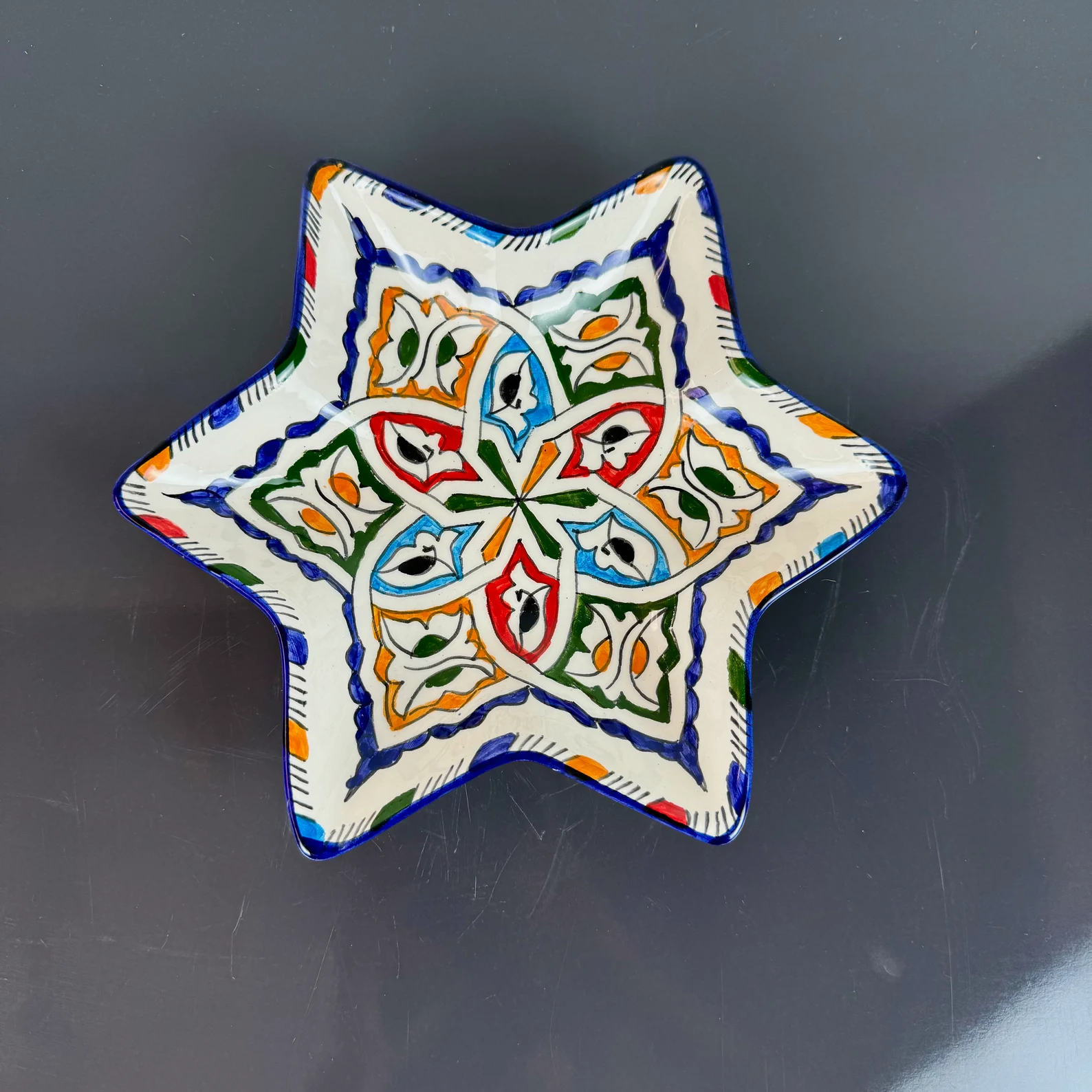 Hand-Painted Star Plate from Safi