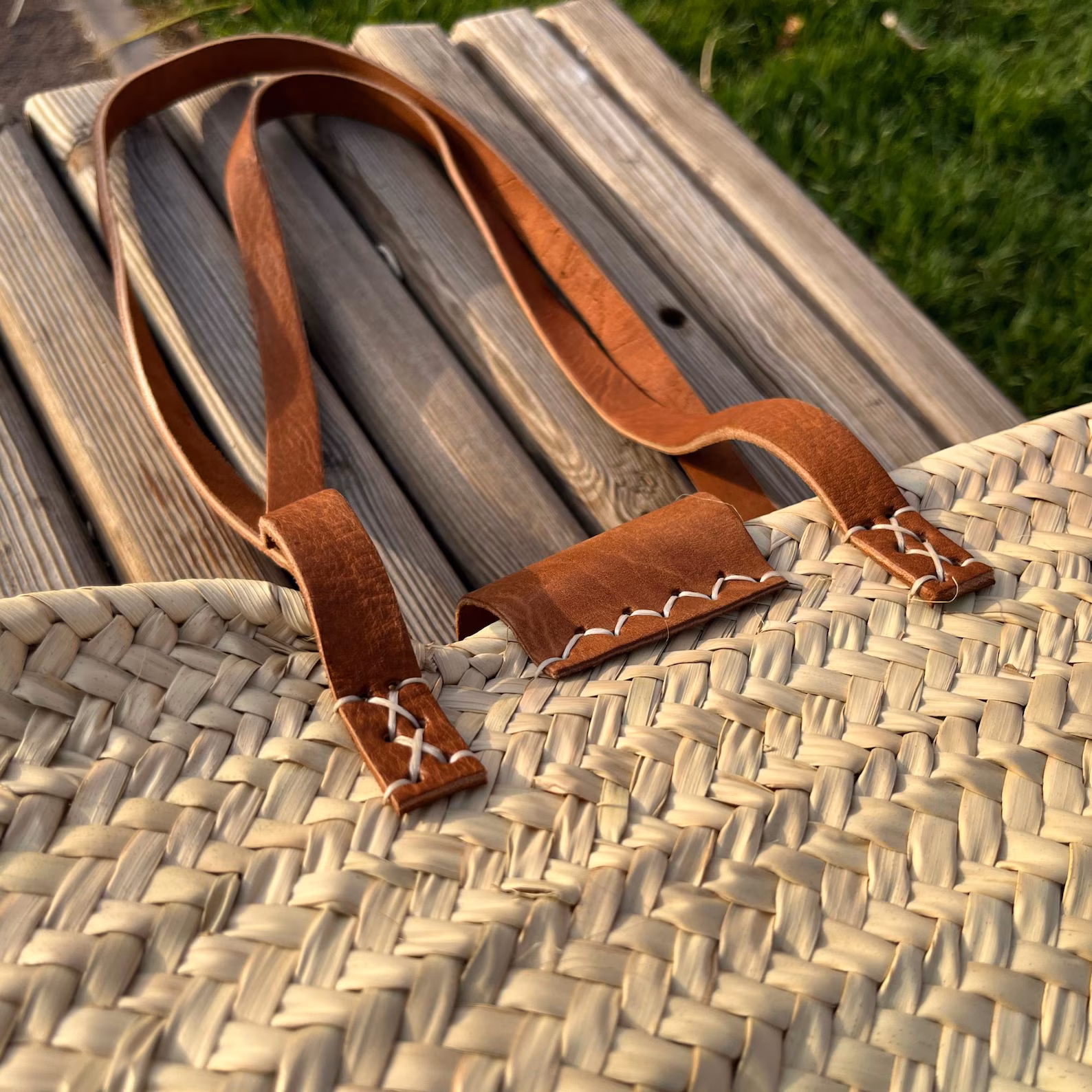 Handwoven Raffia Market Basket from Essaouira — view 5