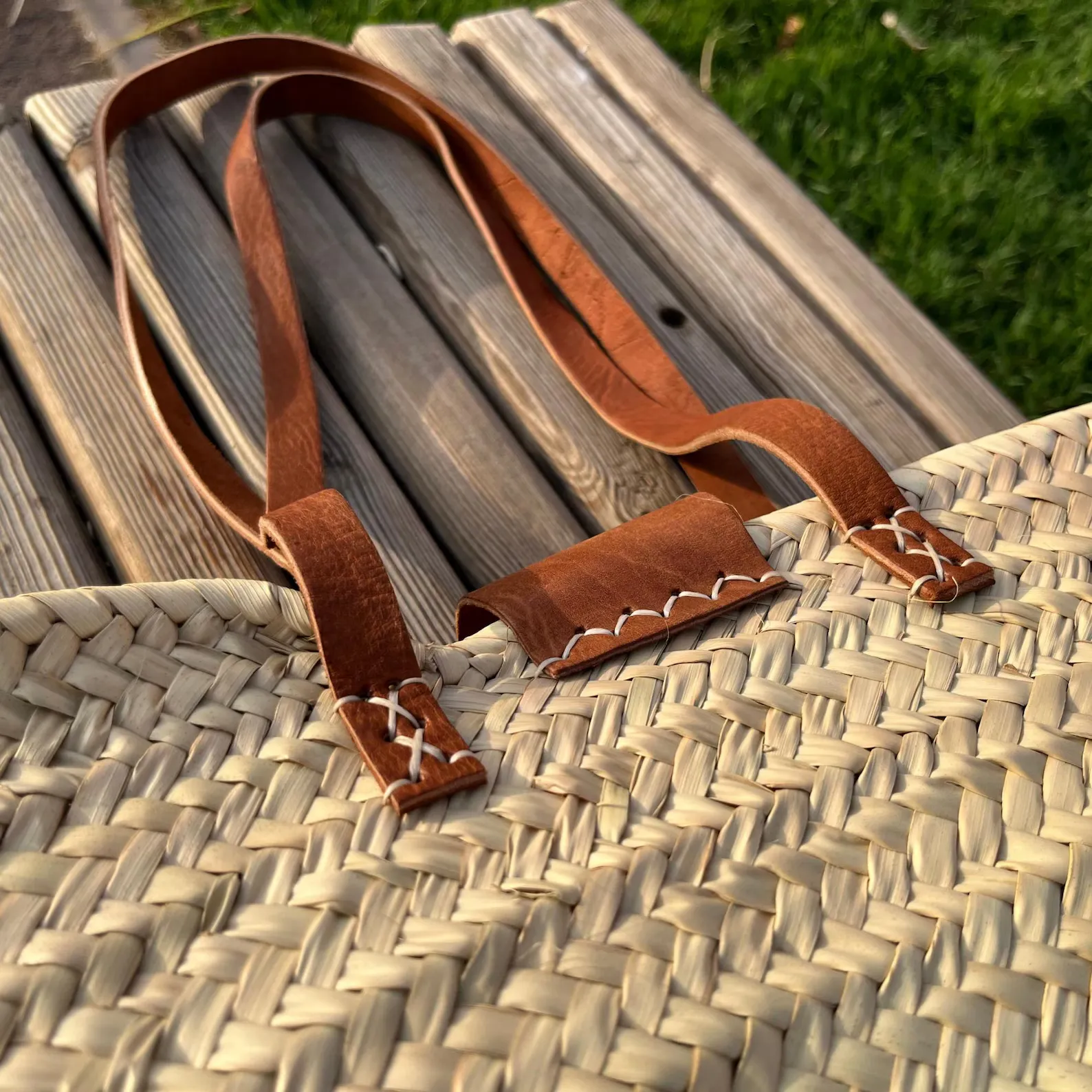 Handwoven Raffia Market Basket from Essaouira — view 5