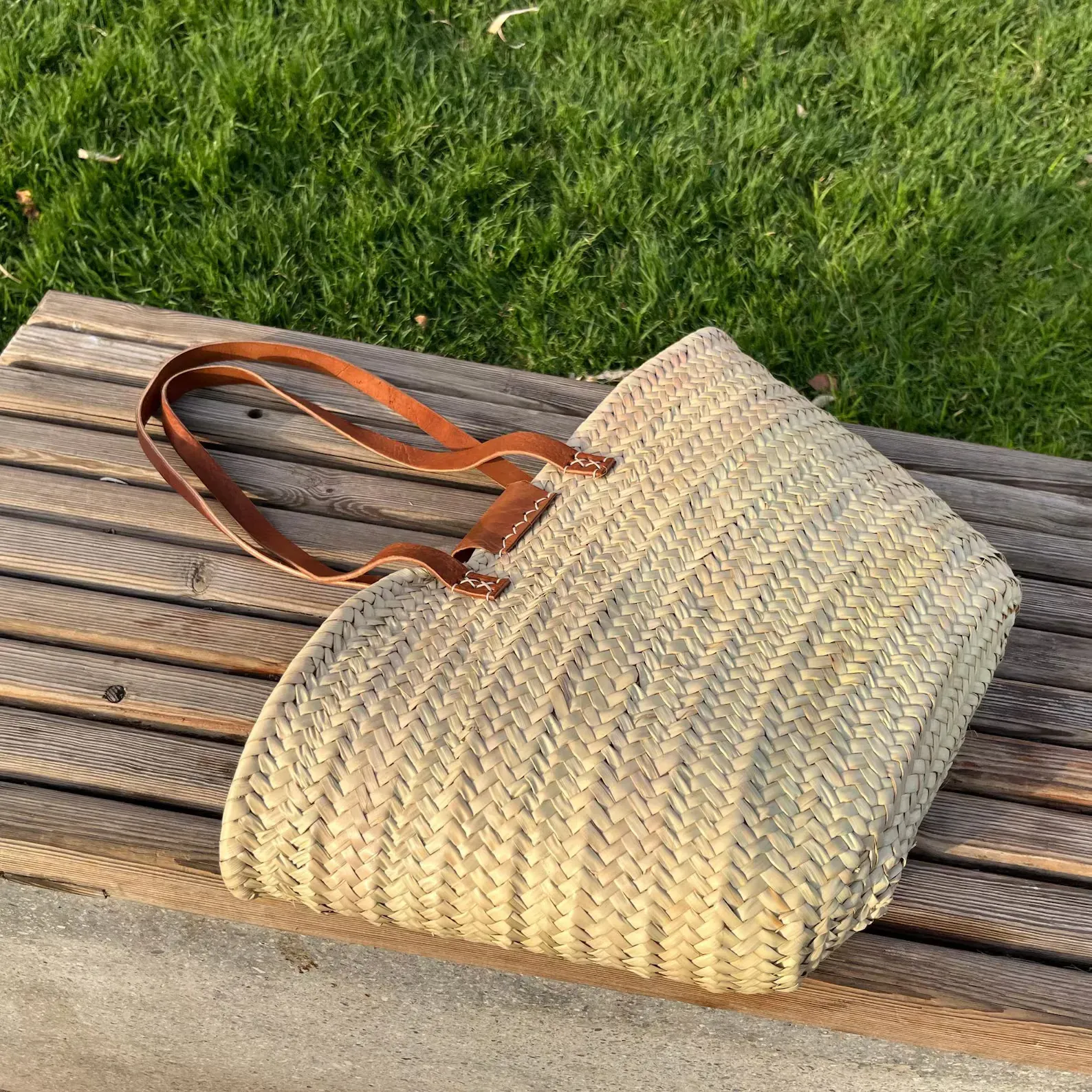 Handwoven Raffia Market Basket from Essaouira — view 6