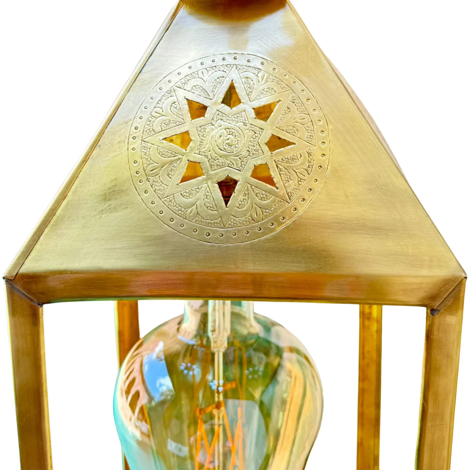 Moroccan Heritage Brass Lantern by El Hadj Ahmed — view 2