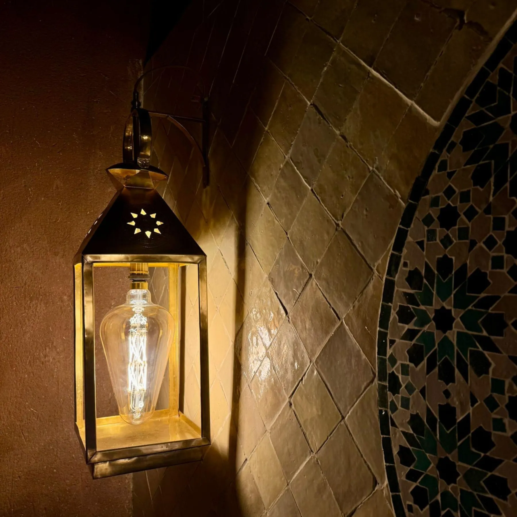 Moroccan Heritage Brass Lantern by El Hadj Ahmed
