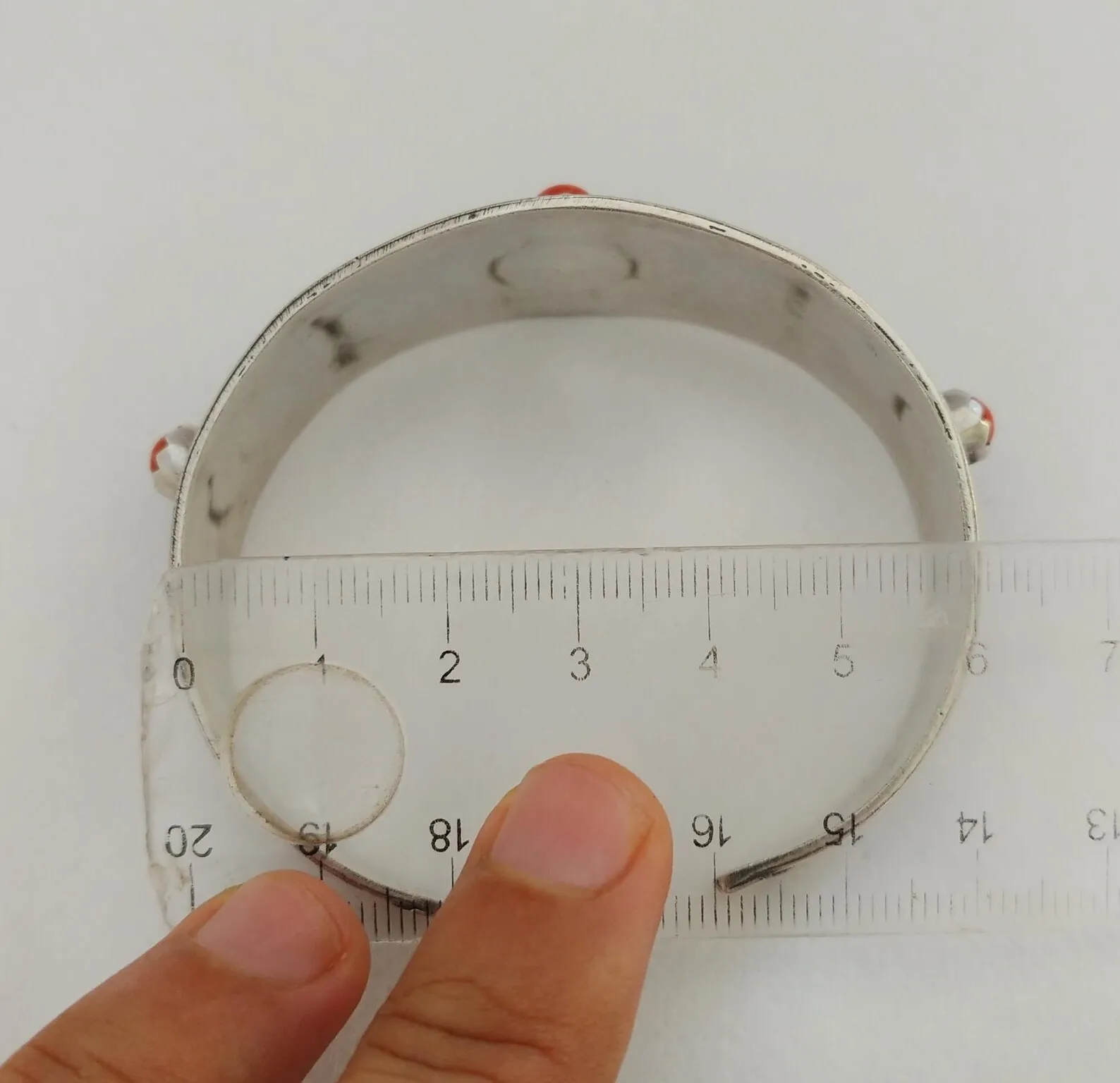 Tiznit Silver Filigree Cuff with Coral and Enamel — view 5