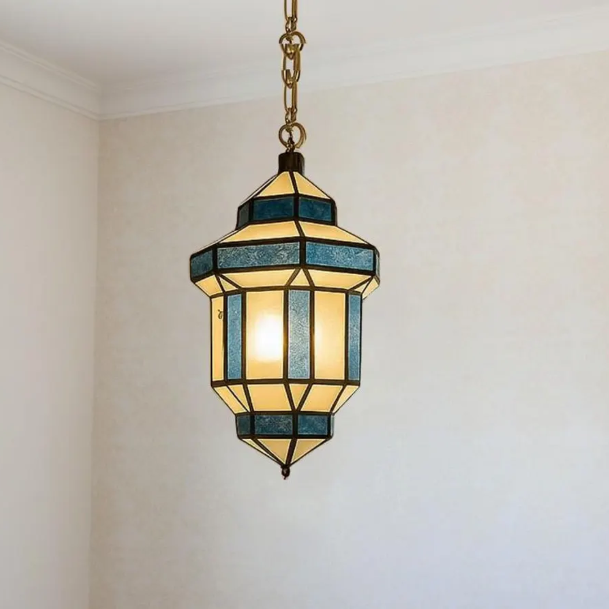 Hand-Hammered Copper Lantern from Marrakech Souks