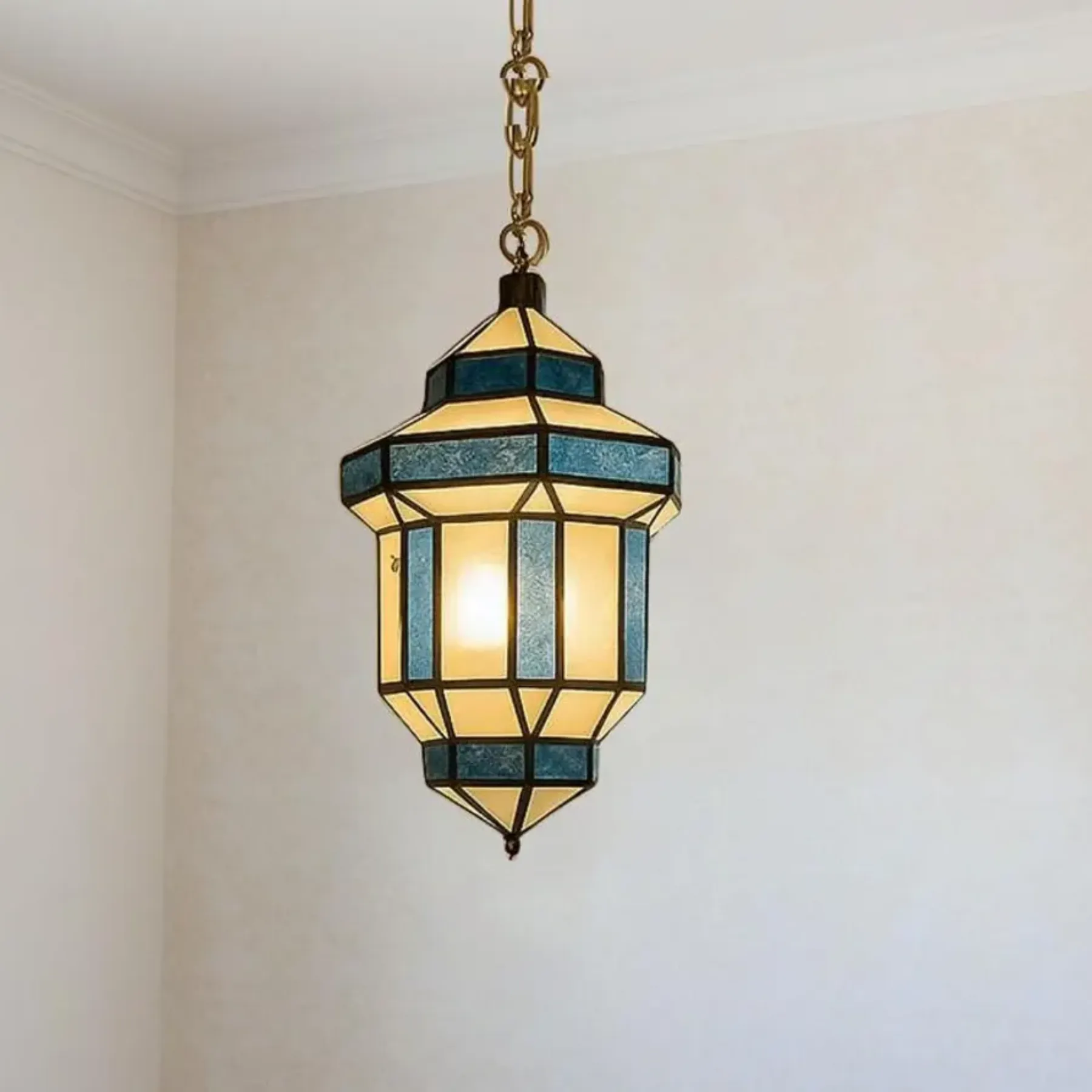 Hand-Hammered Copper Lantern from Marrakech Souks