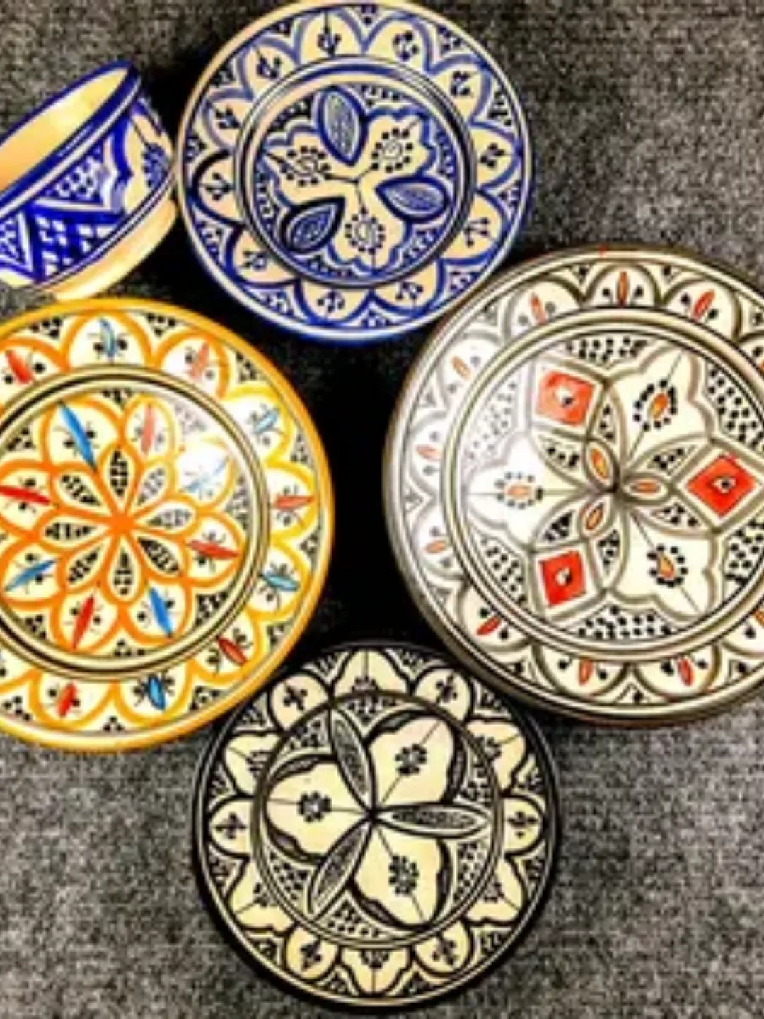 Hand-Painted Safi Ceramic Serving Plate — 36cm Cobalt — view 6