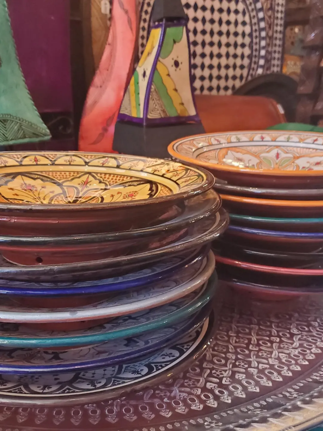 Hand-Painted Safi Ceramic Serving Plate — 36cm Cobalt — view 7