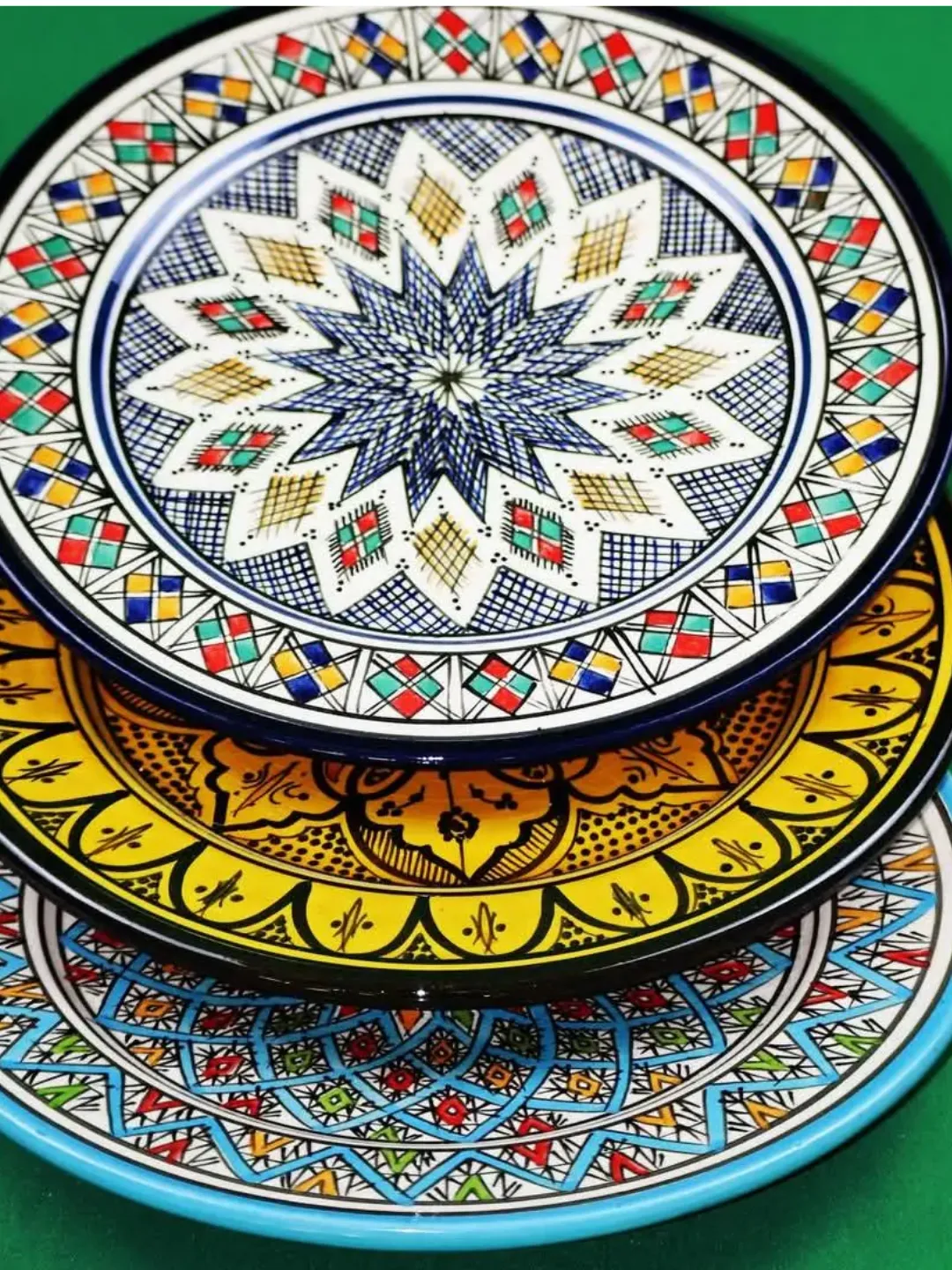 Hand-Painted Safi Ceramic Serving Plate — 36cm Cobalt — view 8