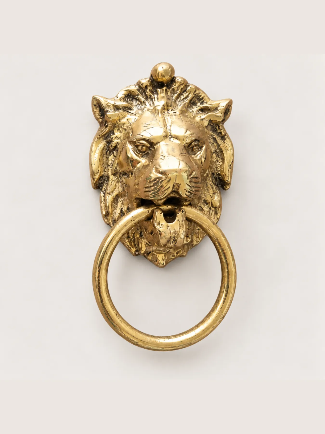 Handmade Brass Lion Door Knocker, Marrakesh Hardware