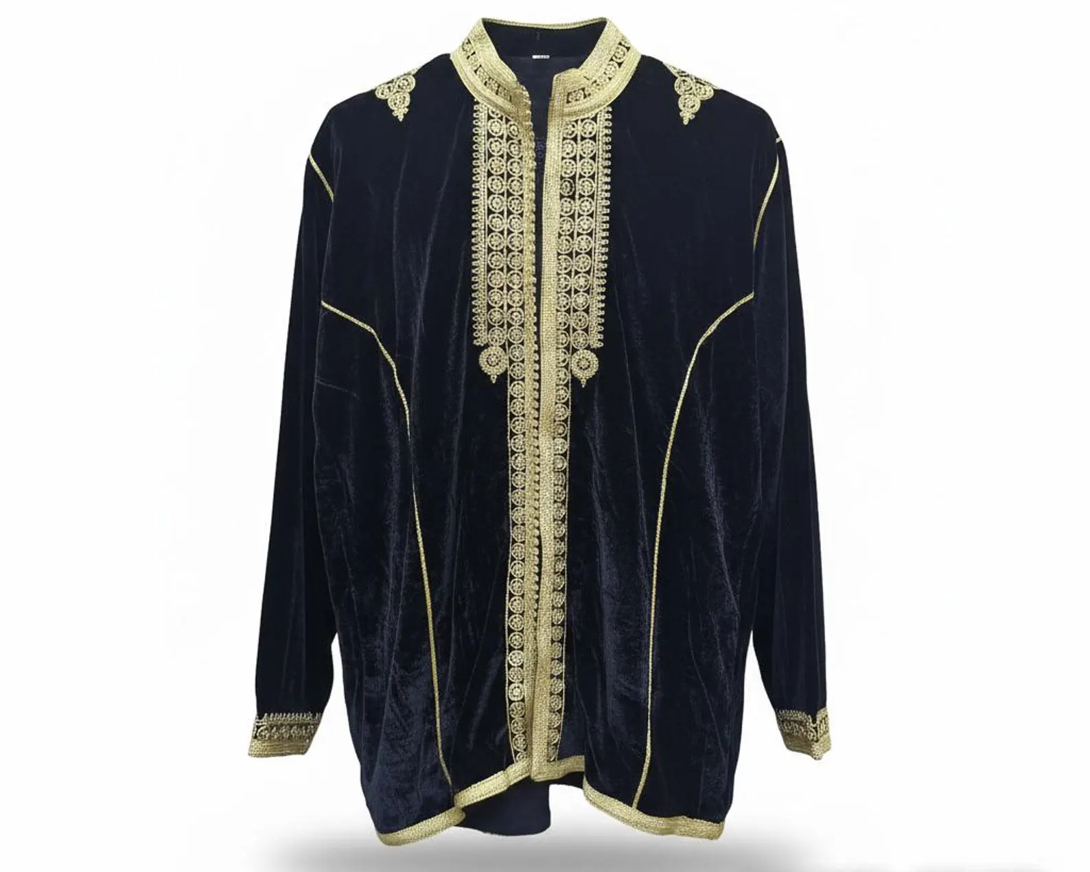 Handwoven Cotton Jabador from Salé with Embroidery — view 6