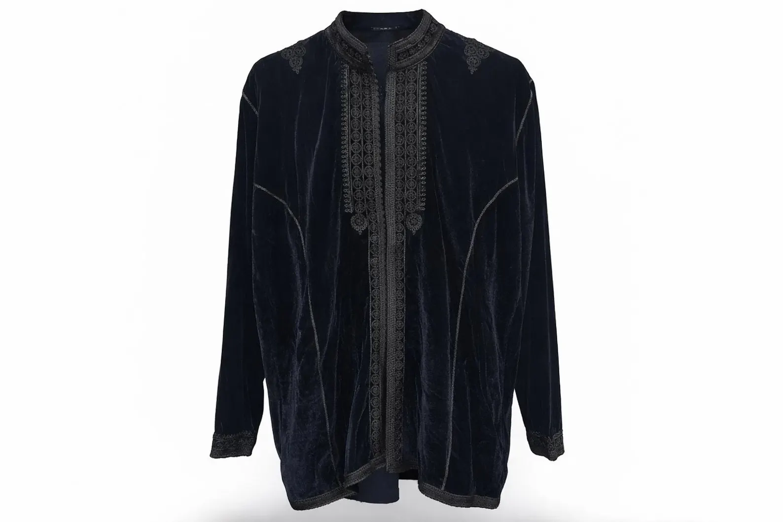 Handwoven Cotton Jabador from Salé with Embroidery — view 11