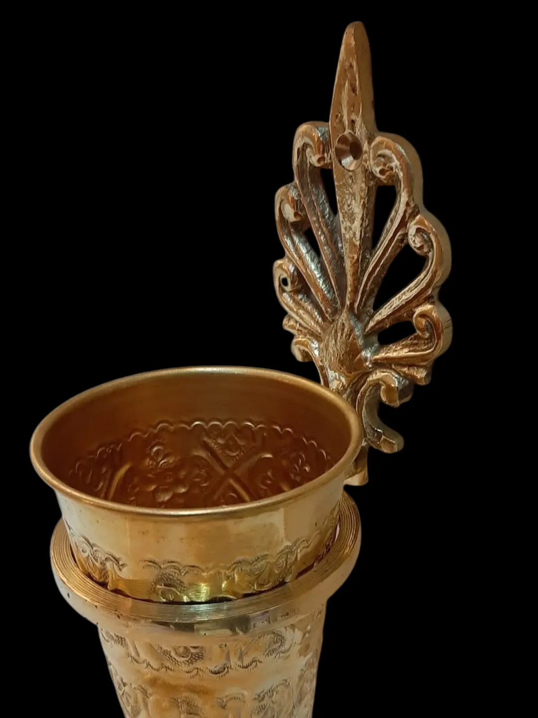 Moroccan Brass Bathroom Cup & Wall Holder — Handmade Marrakech — view 5